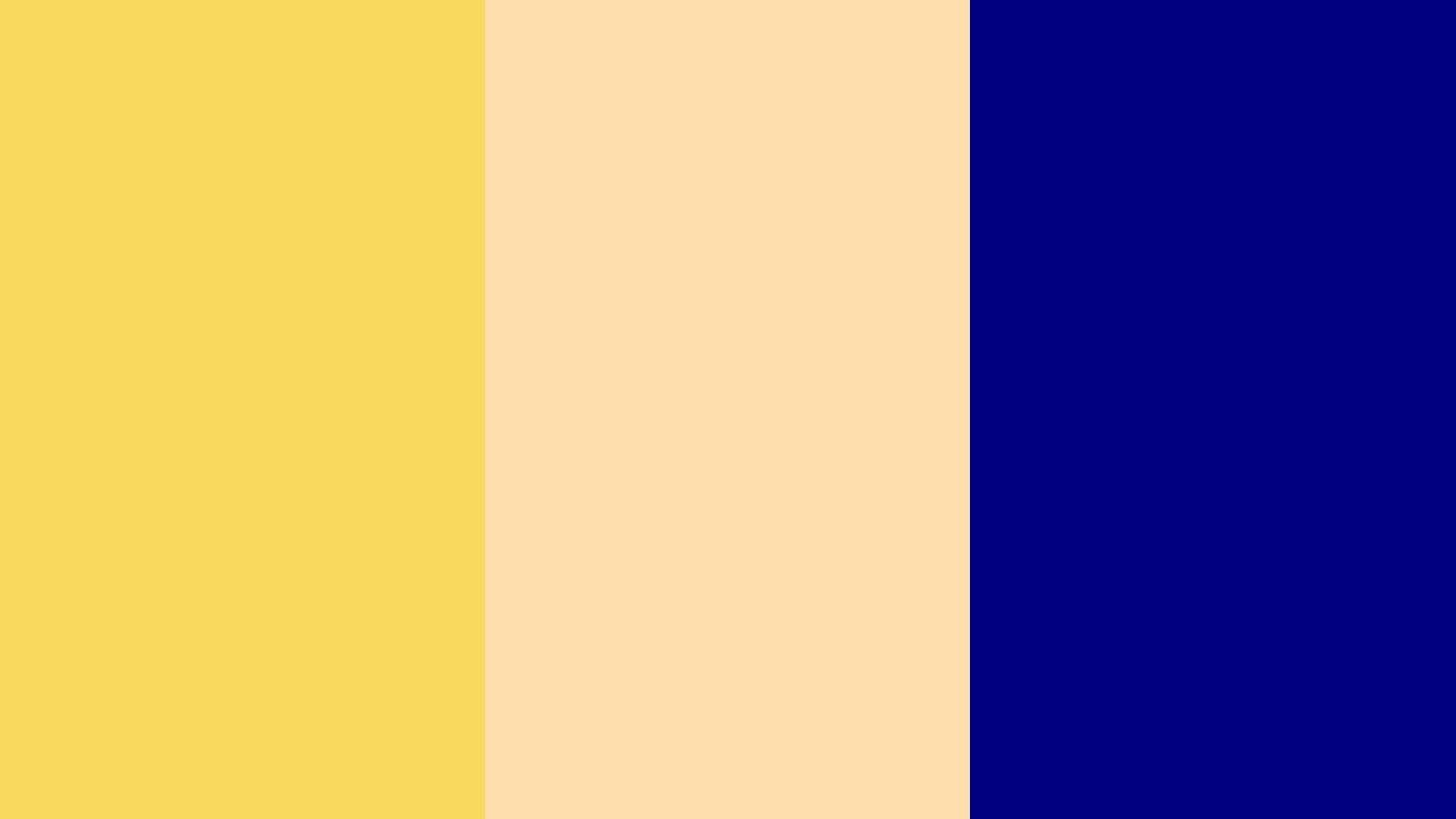 Naples Yellow, Navajo White and Navy Blue Three Color