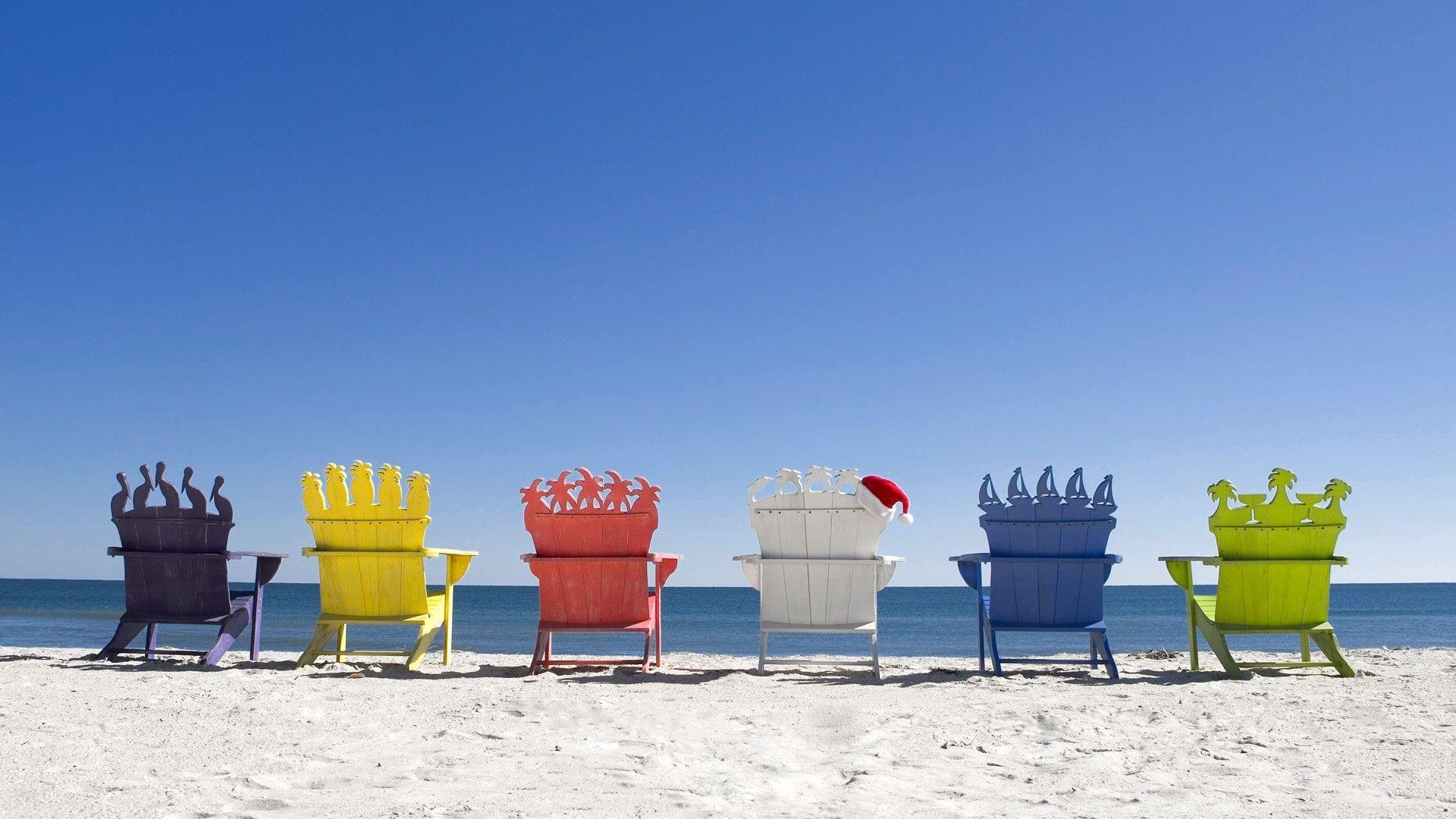 Beaches With Chairs Wallpaper