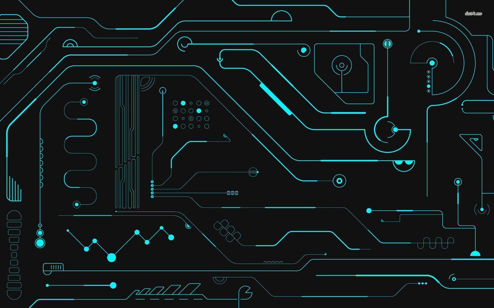 Wallpaper For > Abstract Circuit Board Wallpaper