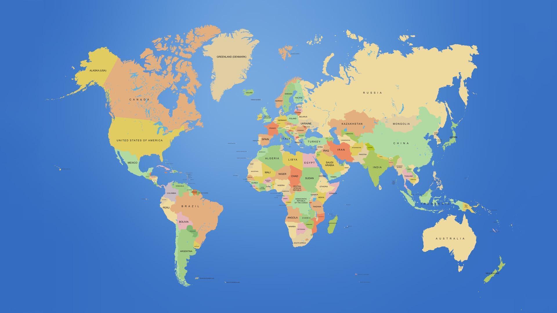 World Map with Countries HD Wallpaper Wallpaper Inn