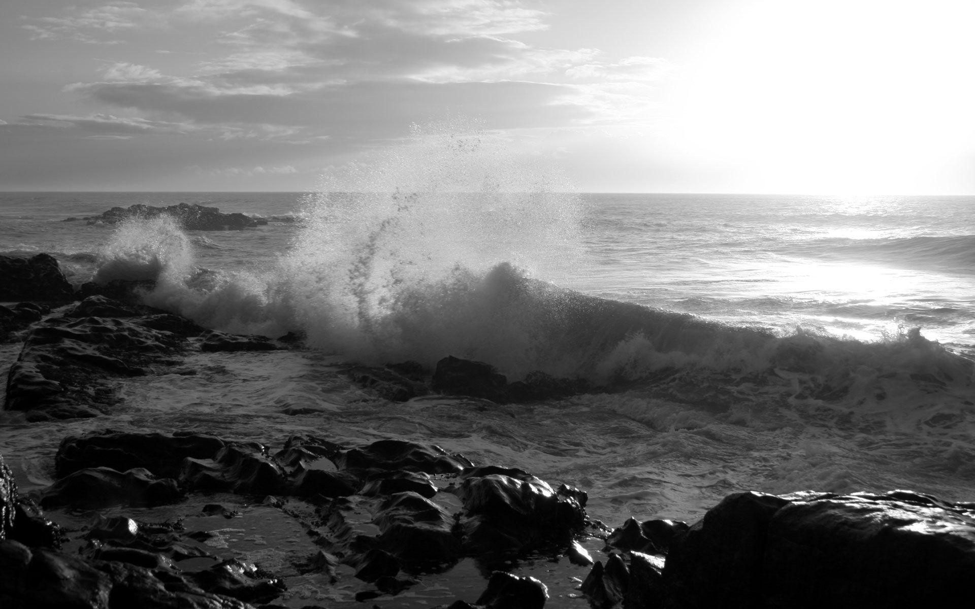 Beach Wallpaper Widescreen Black And White HD Background 9 HD