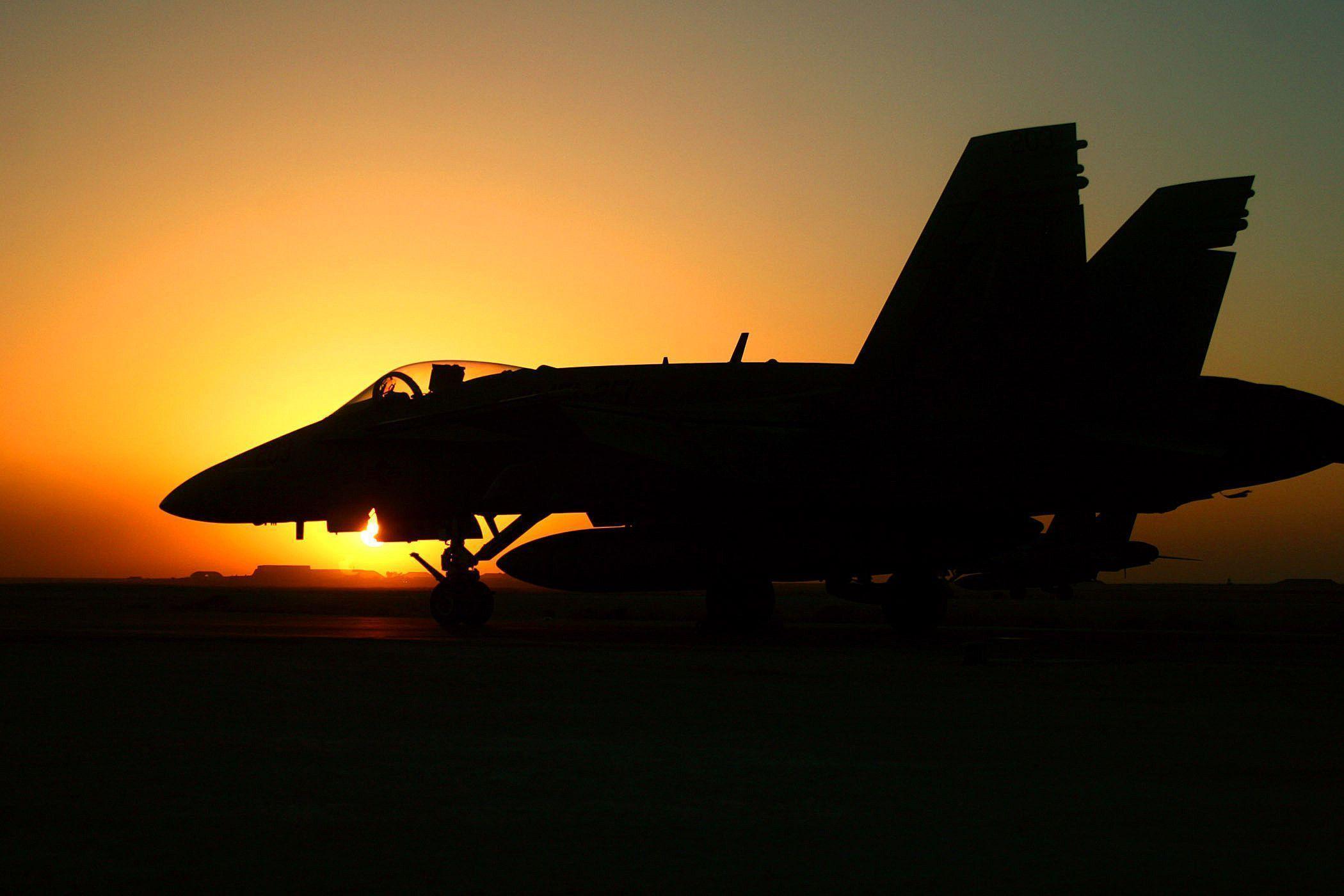 Fighter Jet Sunset Desktop Wallpaper
