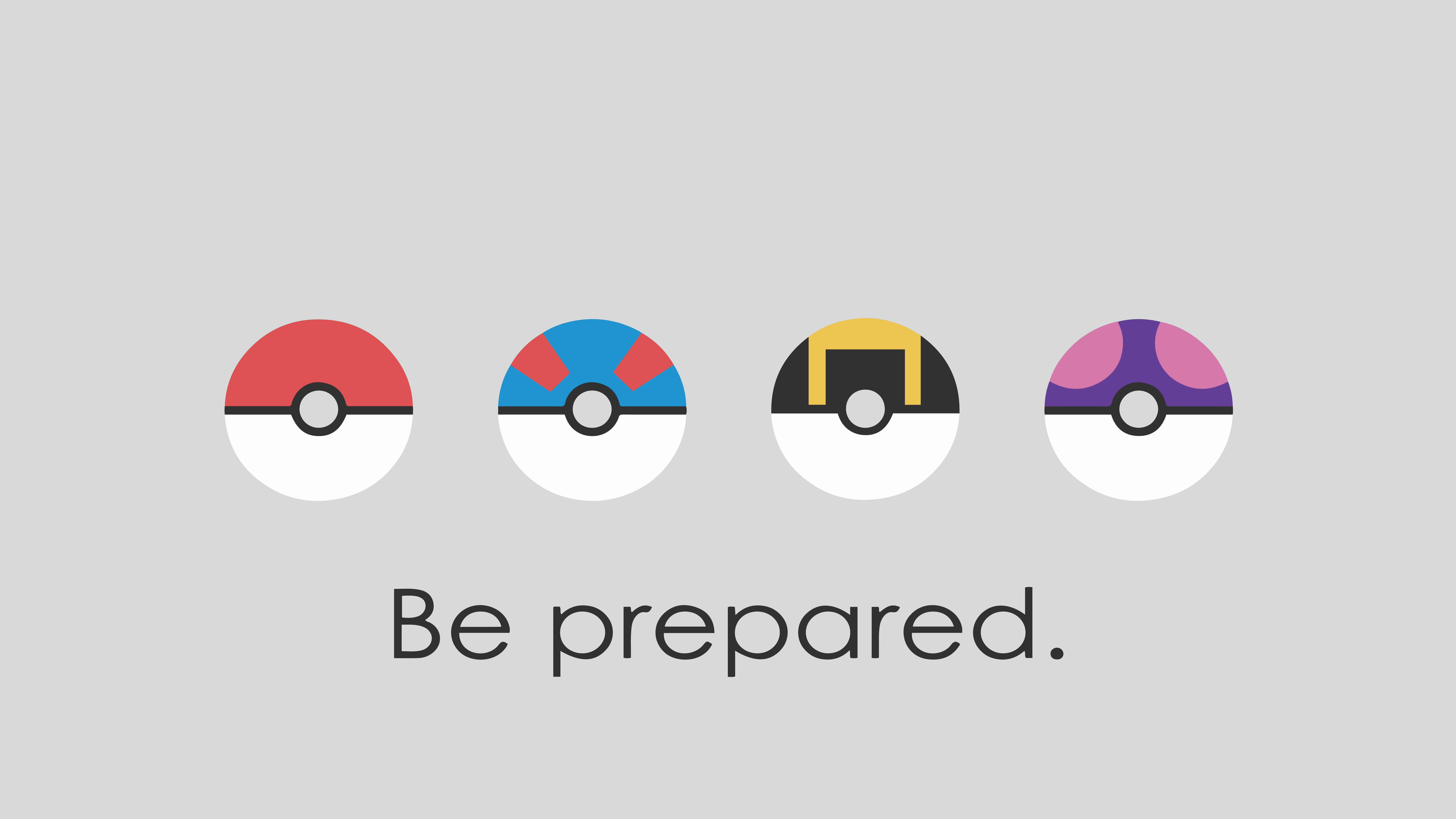 Pokemon Wallpaper: Be Prepared (line version 2)