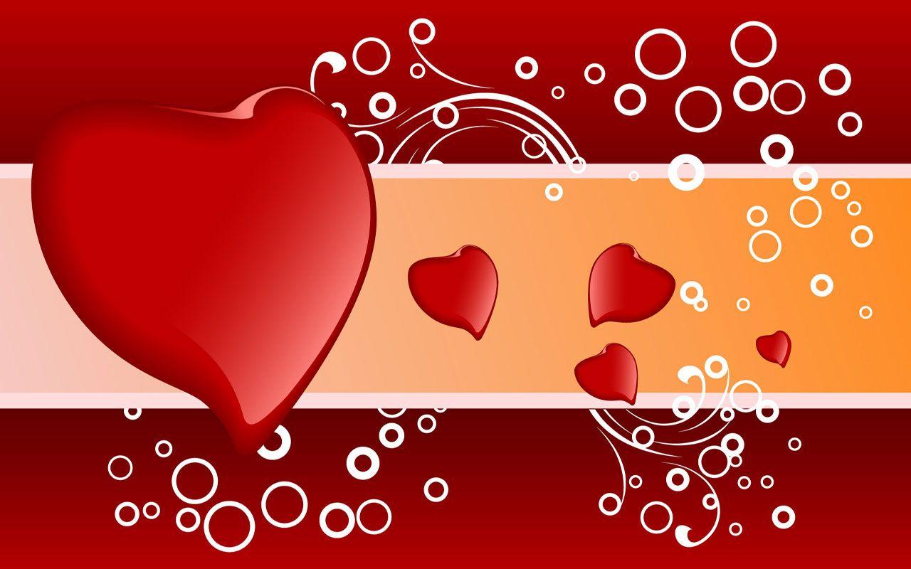 Wallpaper For > Red Heart Background Wallpaper