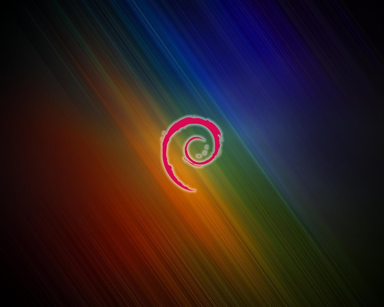 Rainbow Debian wallpaper