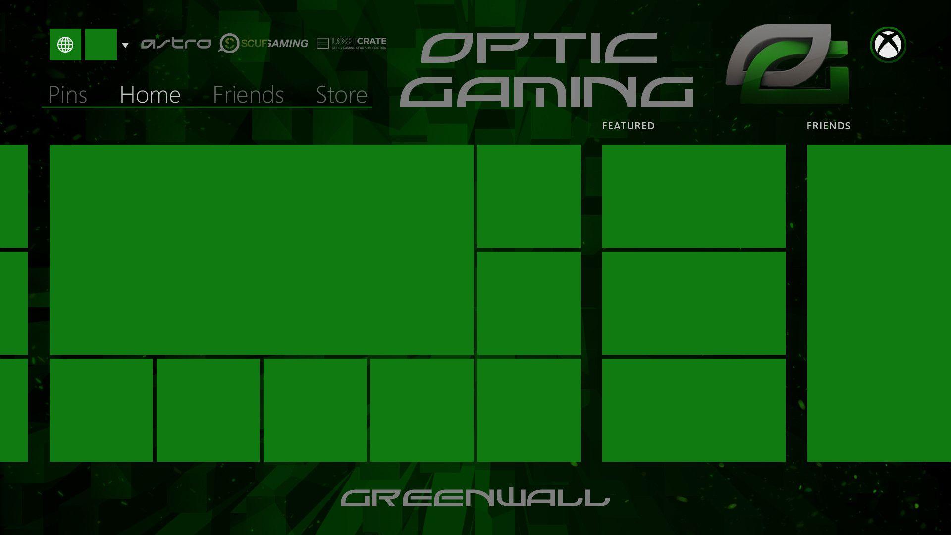 Xbox One dashboard background, OpTic style