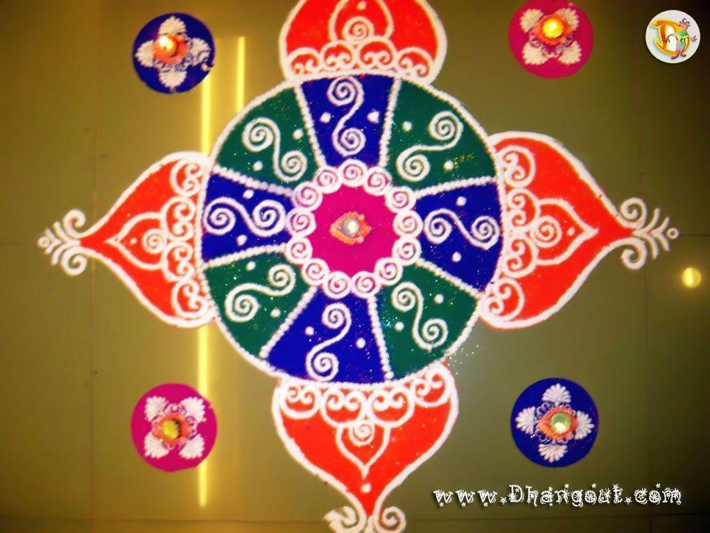diwali nature santabanta santa banta rangoli designes - Image