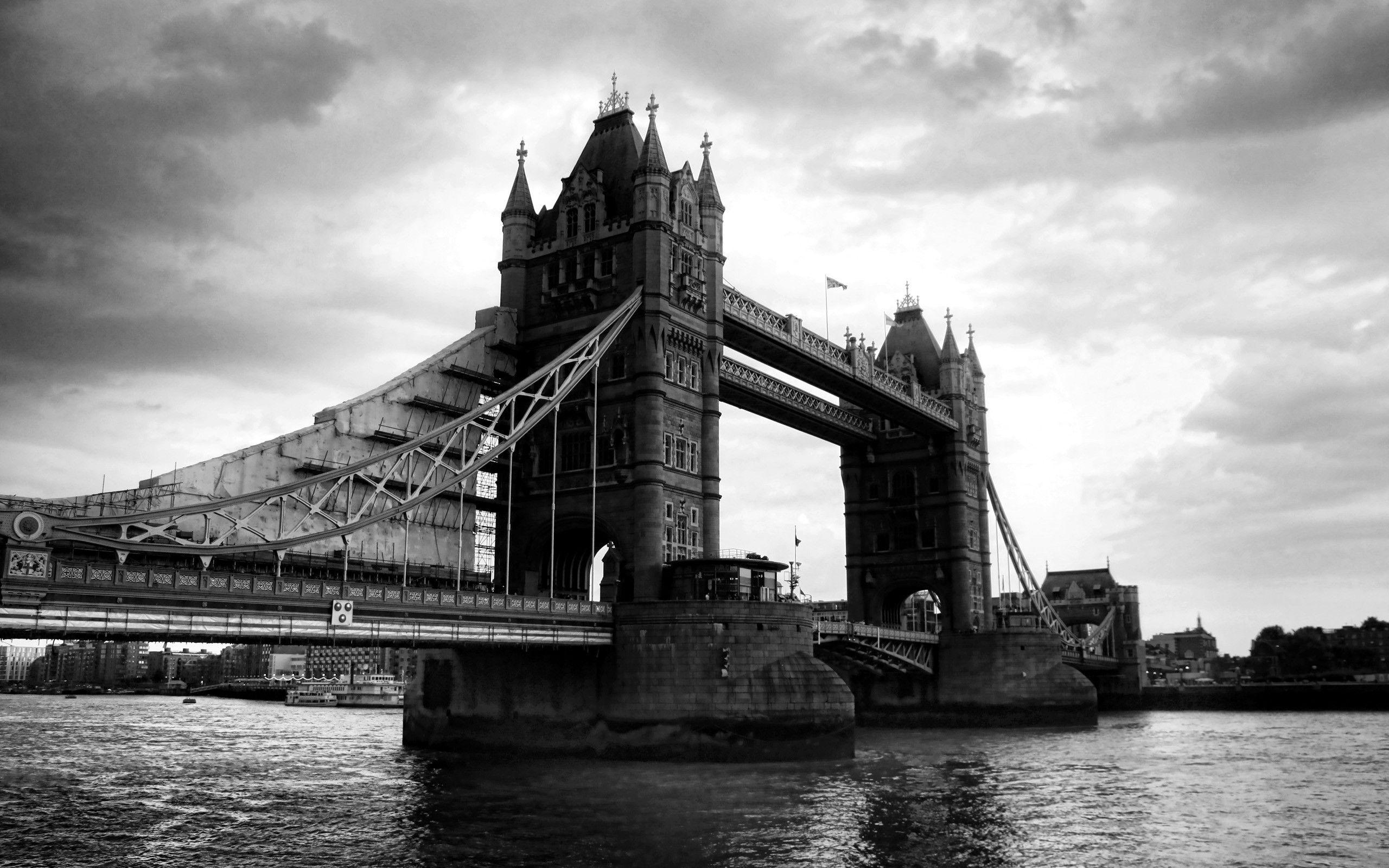London Tower Bridge Black And White HD Photography