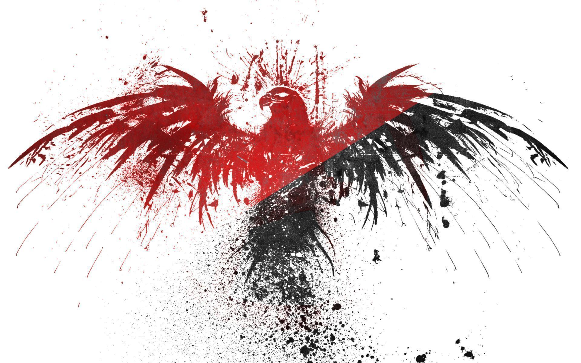 Black Red White Eagles Anarchy Wallpaper
