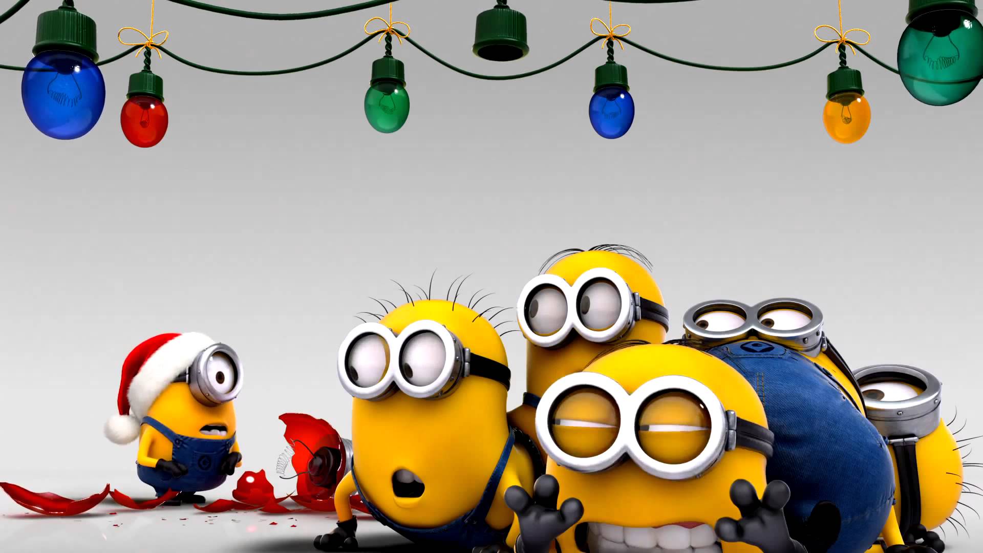 Minions decorating for christmas wallpaper