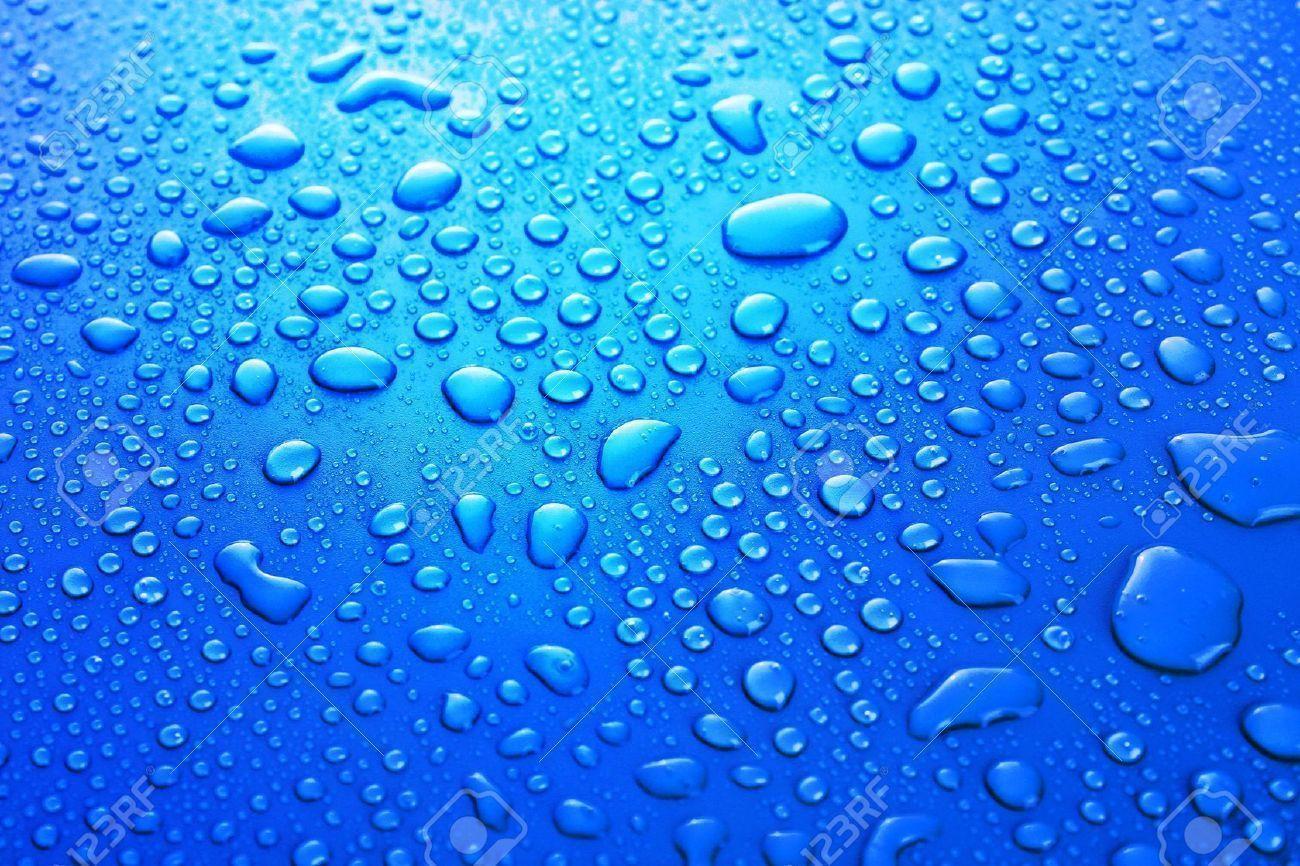 Blue Water Drops Background , Picture And Royalty Free