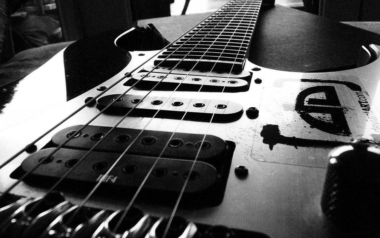 Black and White Electric Guitar .com Music Desktop HD