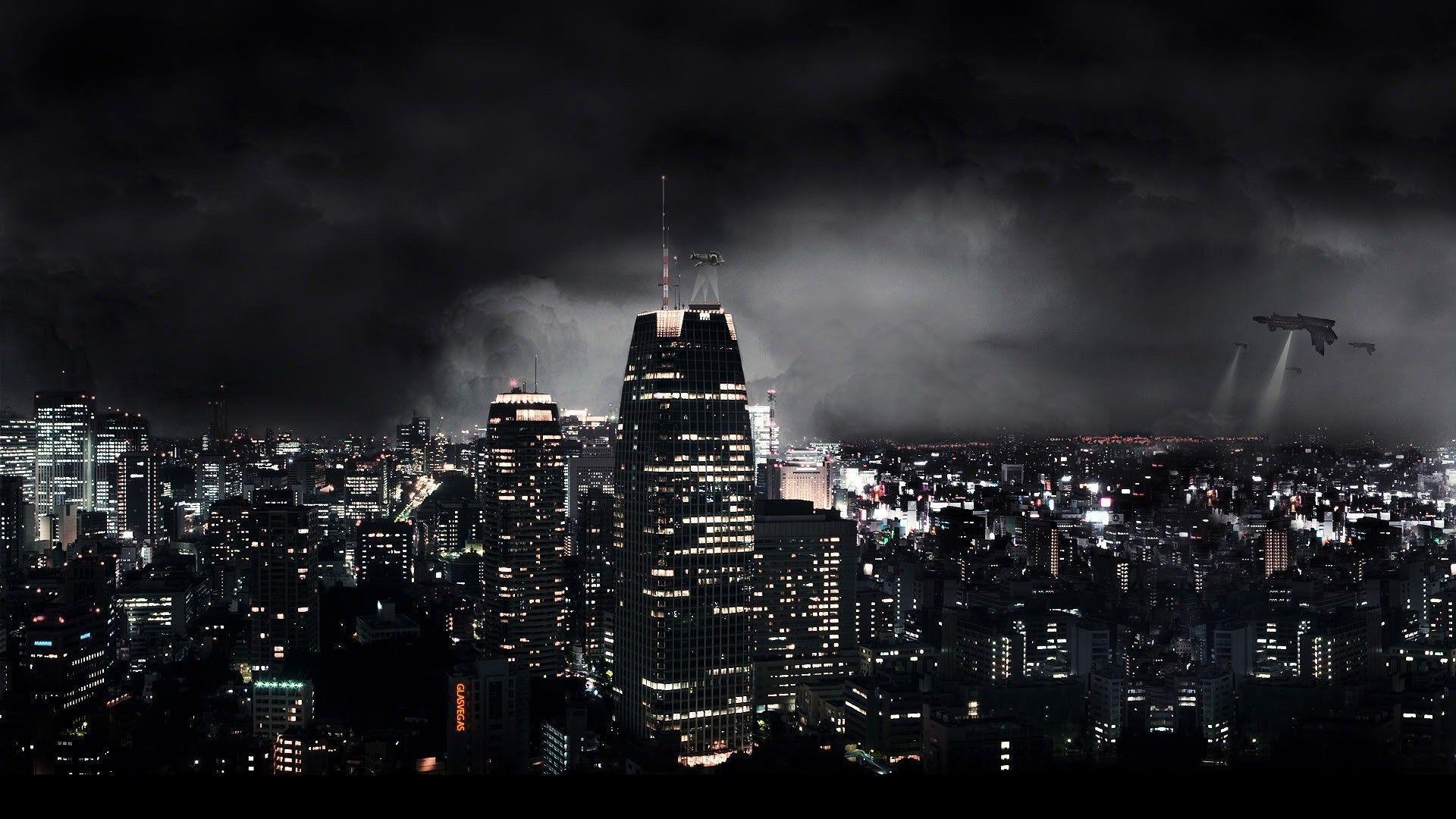 Future Night City Skyline Picture Wallpaper