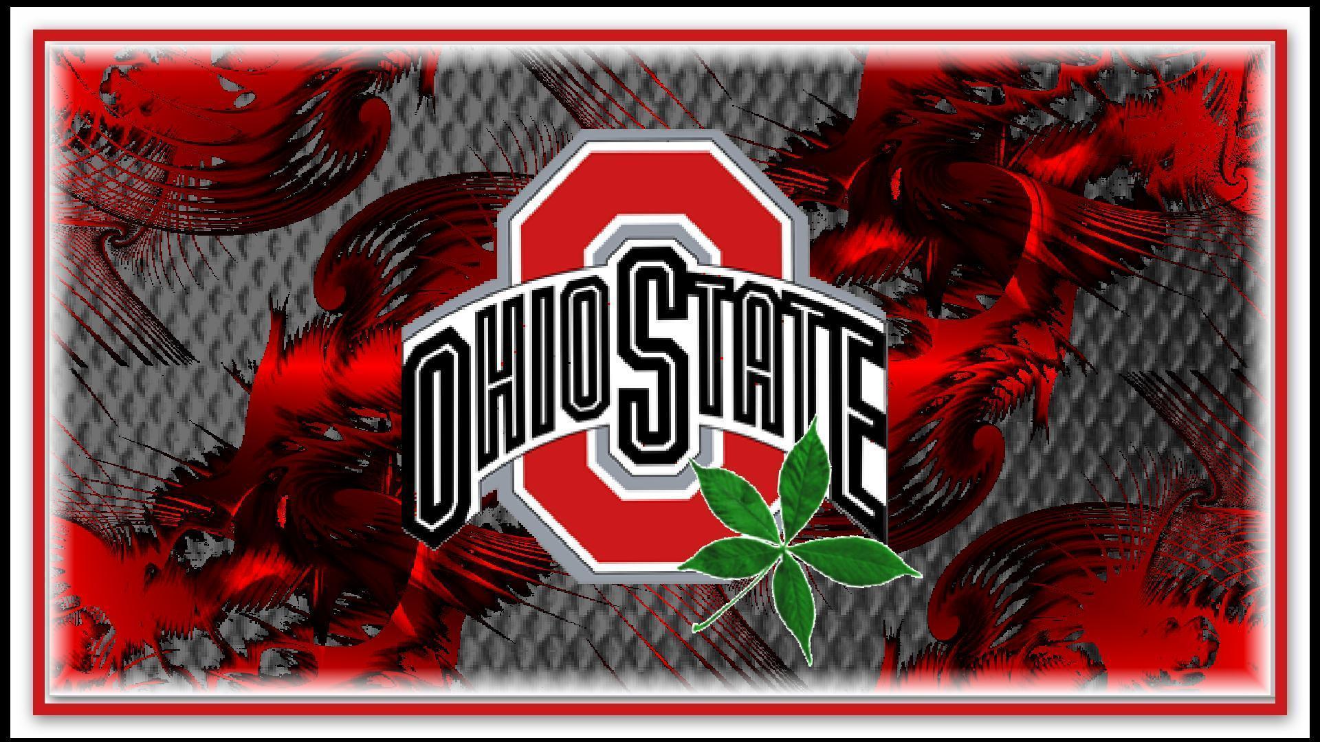 red block o ohio state with buckeye leaf State Football