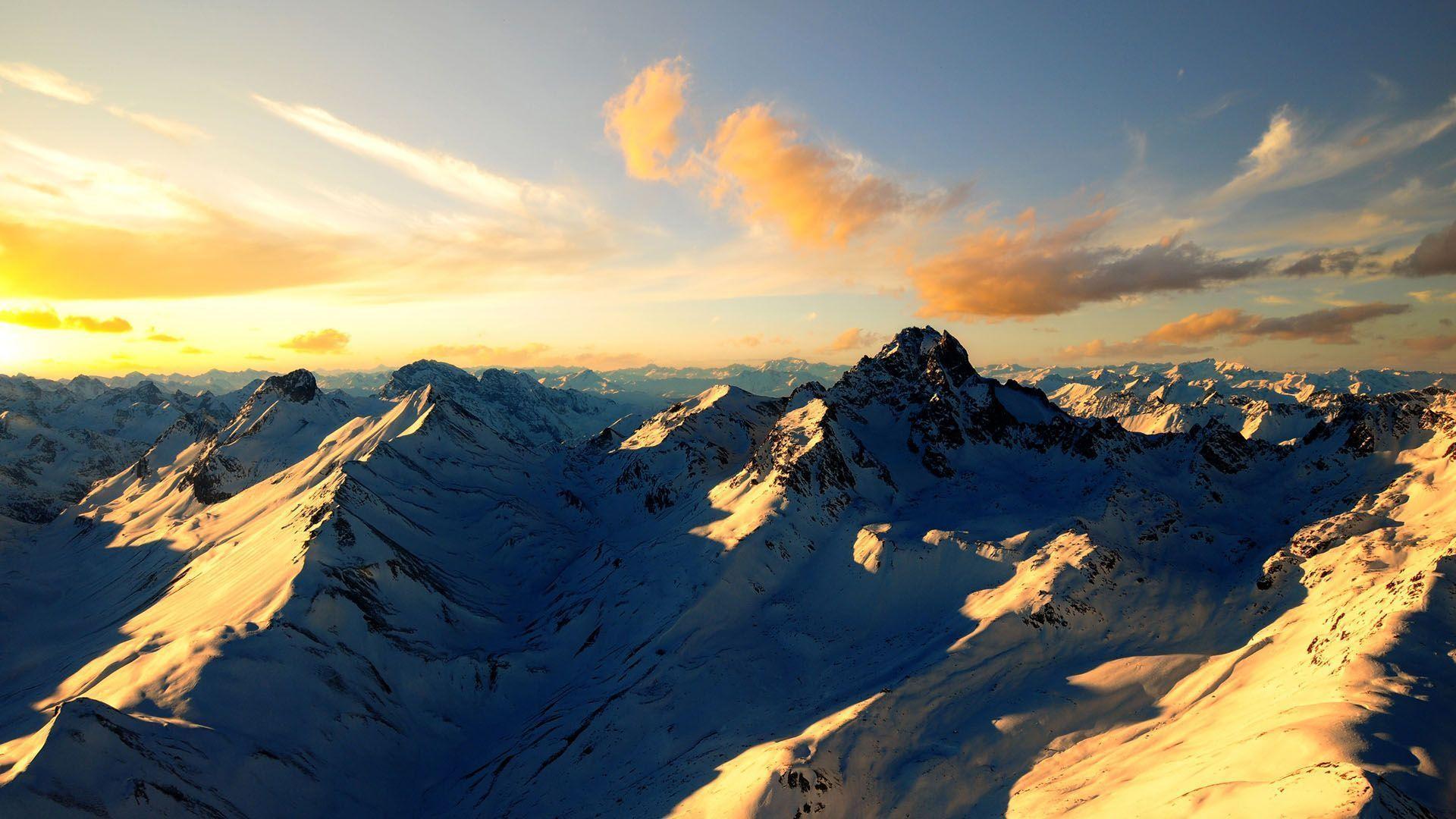 Snow Mountain Wallpaper Sunrise