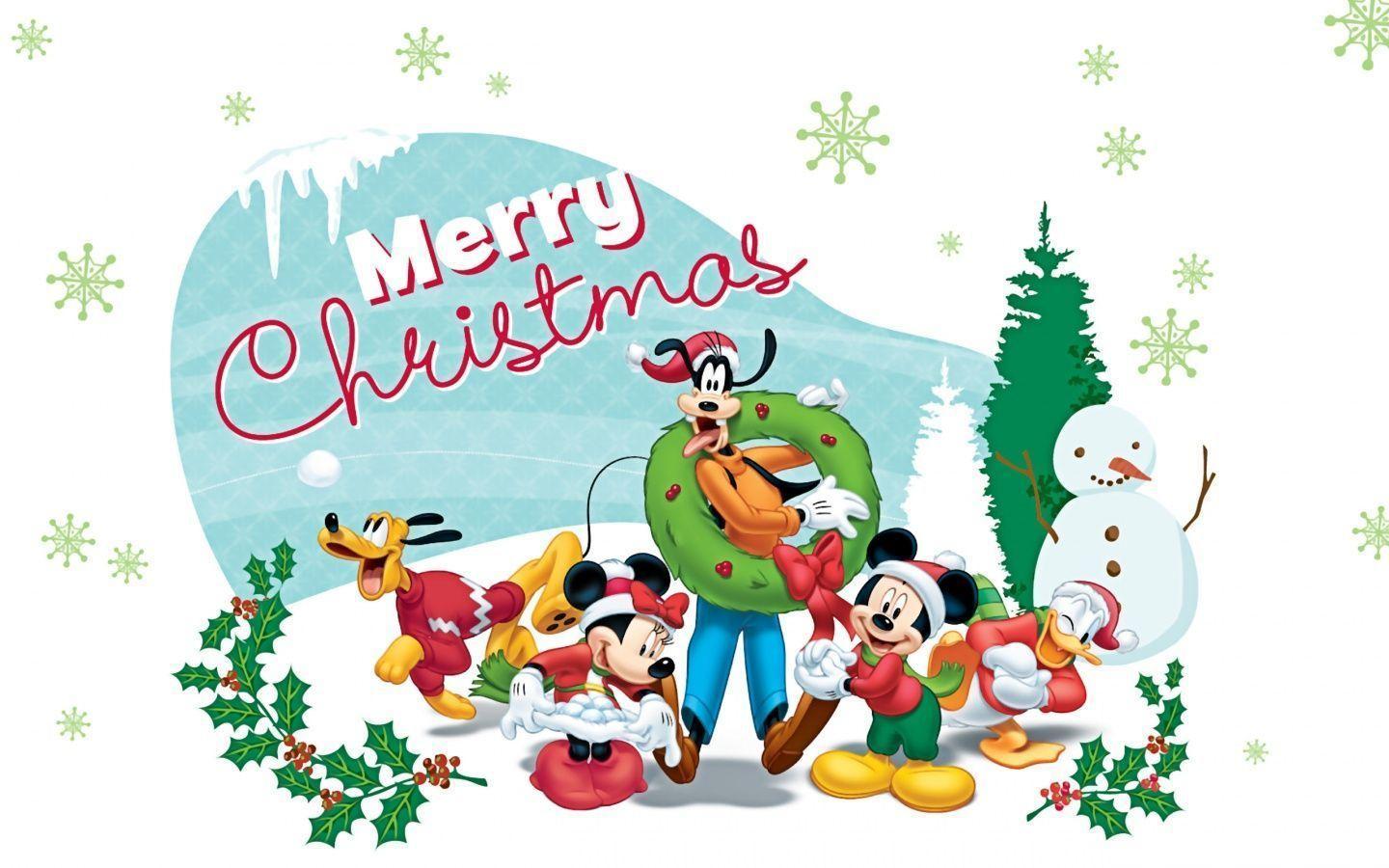 Micky Mouse Christmas Cartoons Wallpaper For Childrens