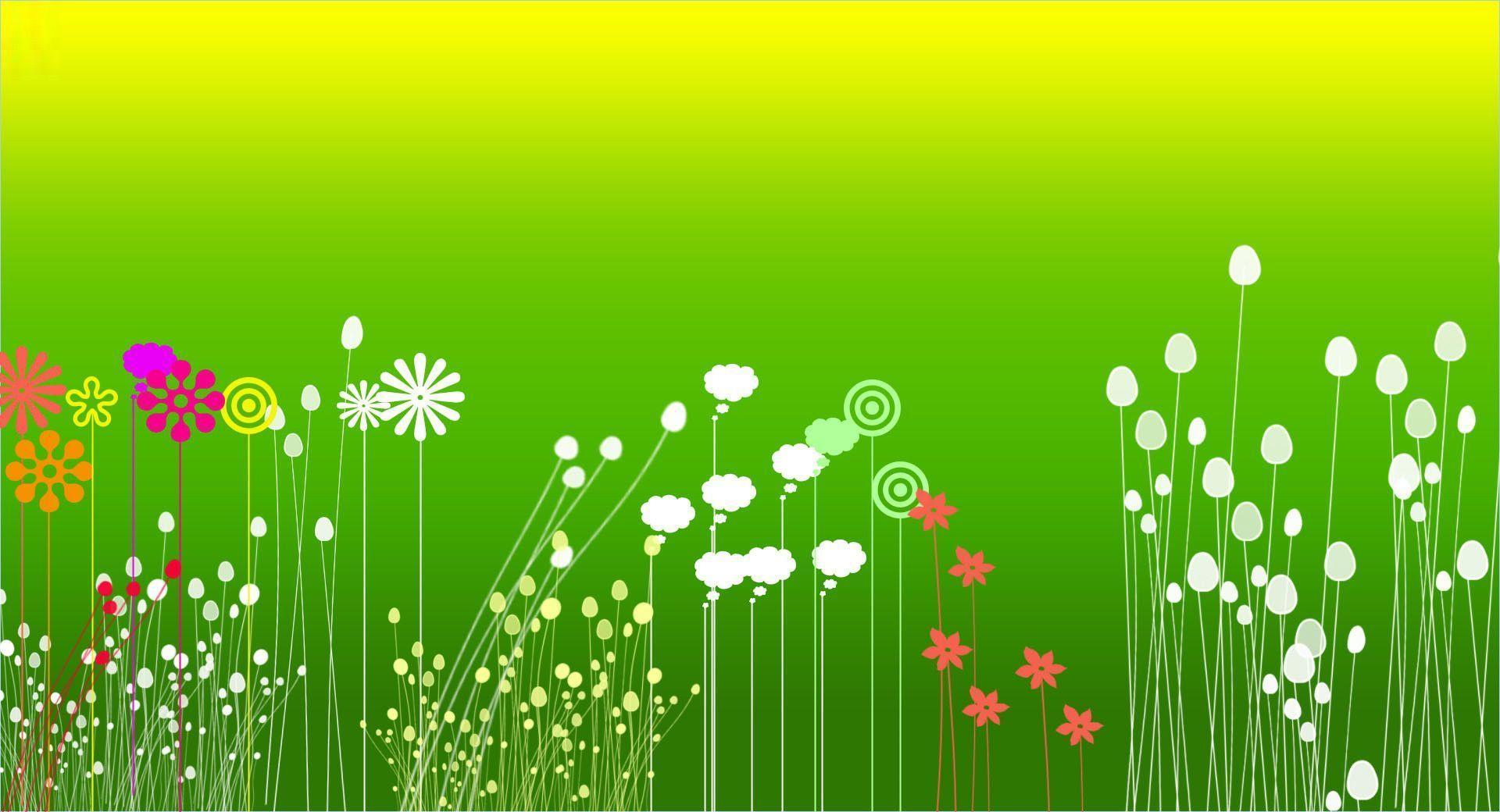 Free Green Flower Garden Background For PowerPoint PPT