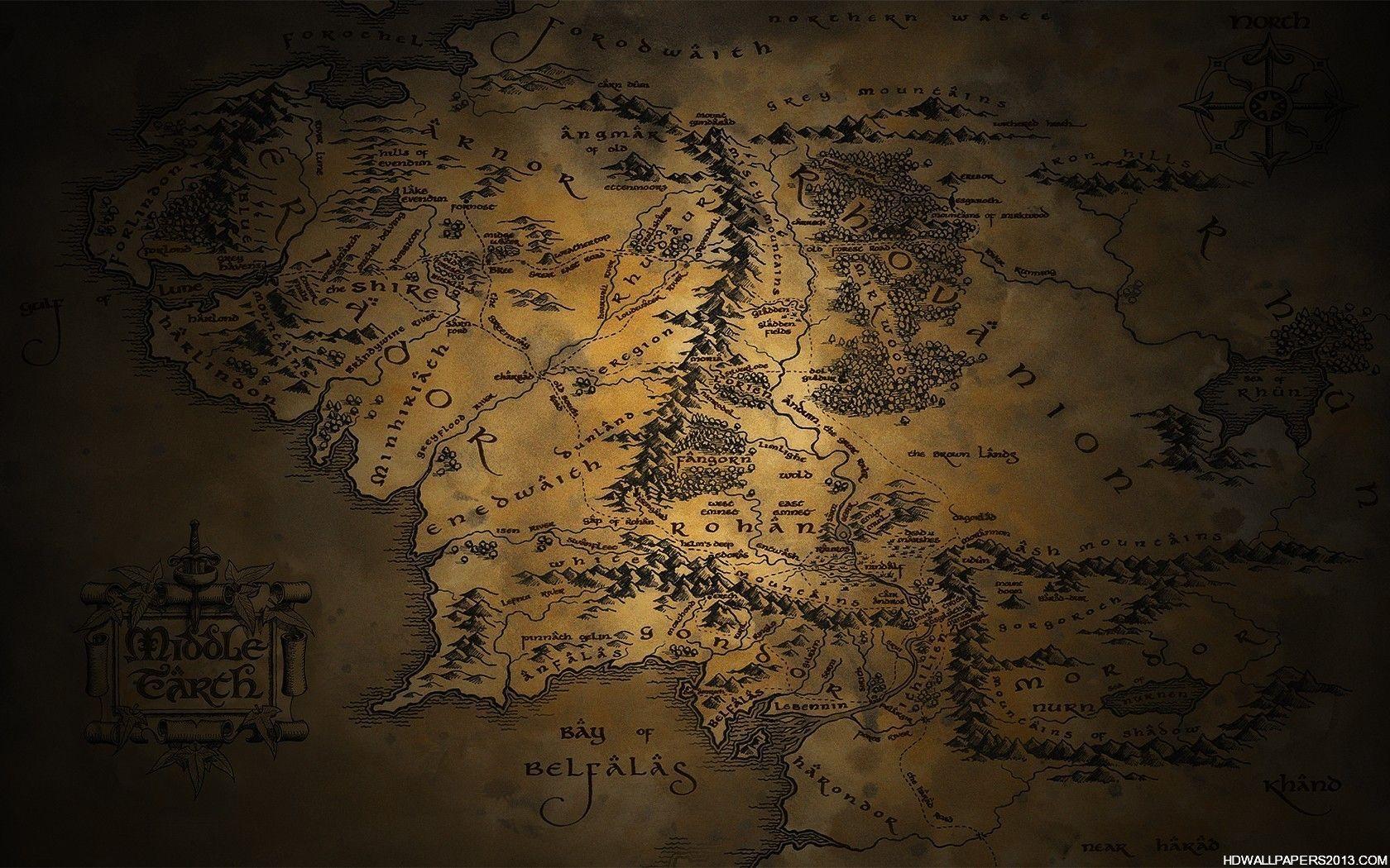 Middle Earth Map Wallpaper. High Definition Wallpaper, High