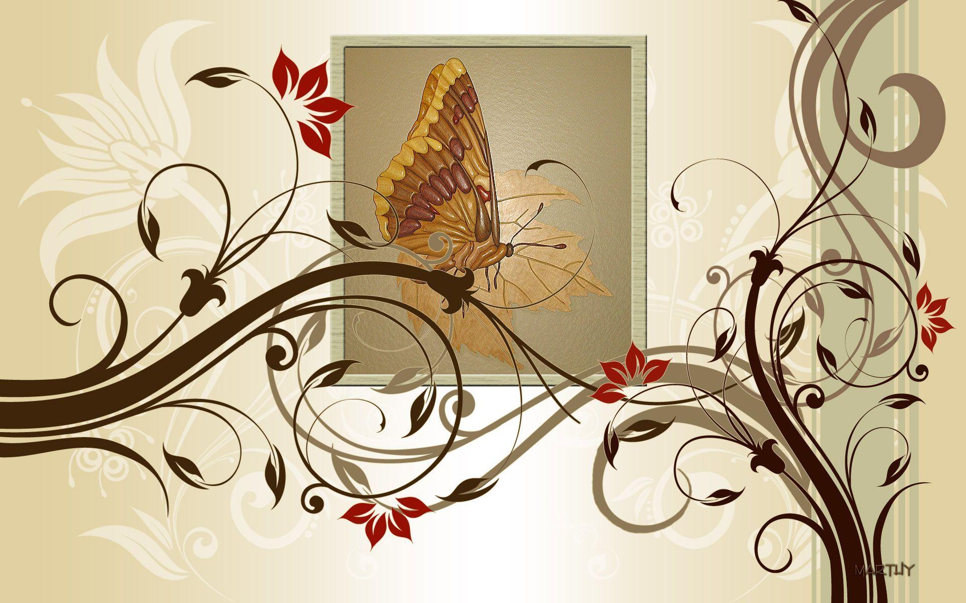 image For > Wallpaper 3D Butterfly