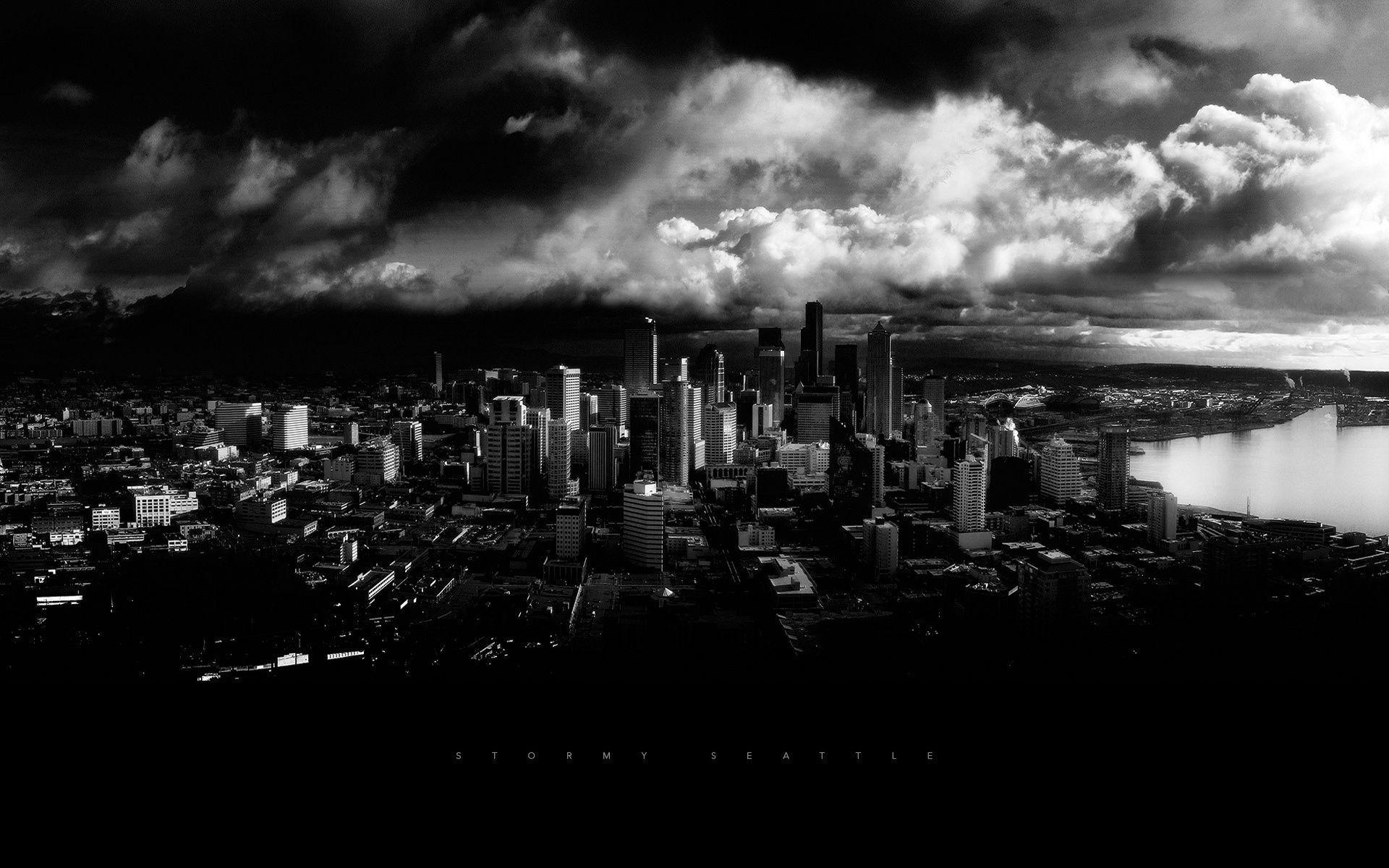 Clouds over Seattle Wallpaper and