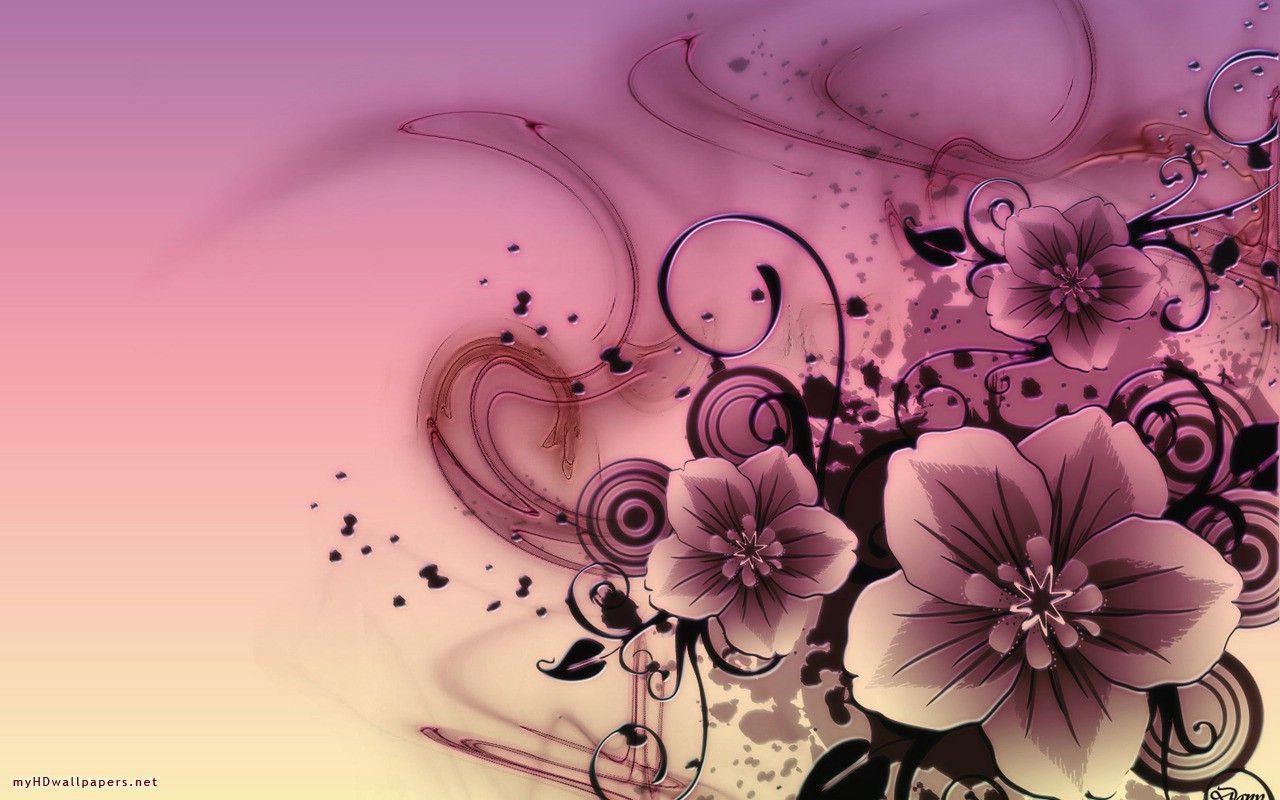 Abstract pink flowers Desktop Wallpaper, HD Wallpaper