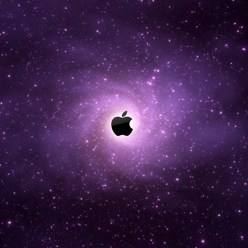 Wallpaper Weekends: Swirling Purple Galaxy With Glowing Apple Logo