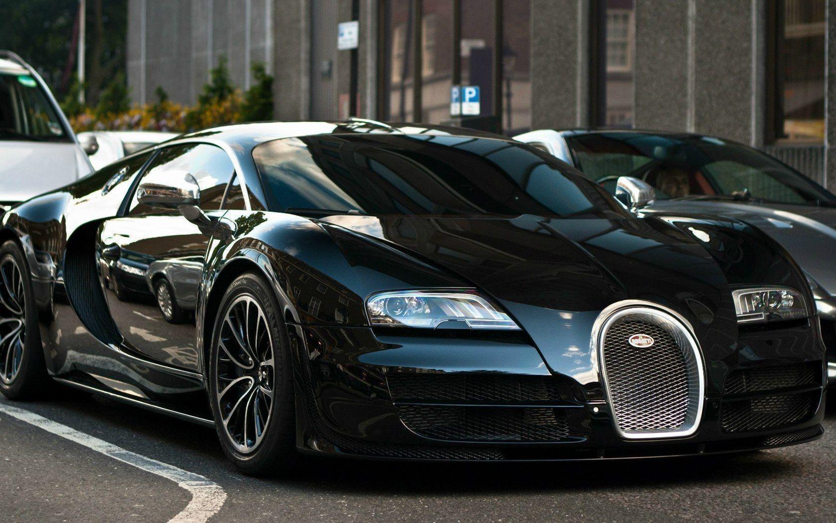 Wallpaper Cars Bugatti Veyron Black Lilac Sports Car Street. Fast