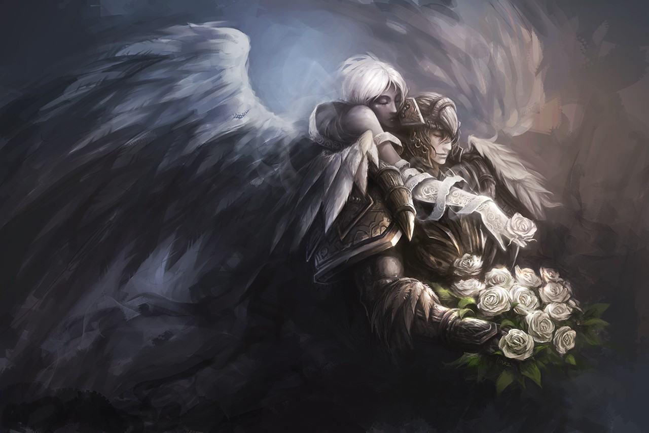 Angels Paintings Love World Warcraft Priest Drawings Priestess Pr