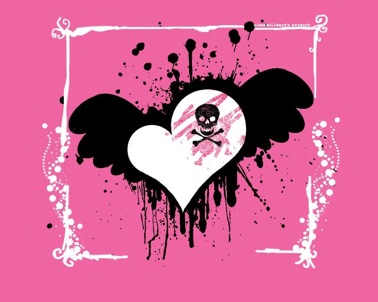 Simple Cute Pink Skull Wallpaper and Picture. Imageize: 178 kilobyte