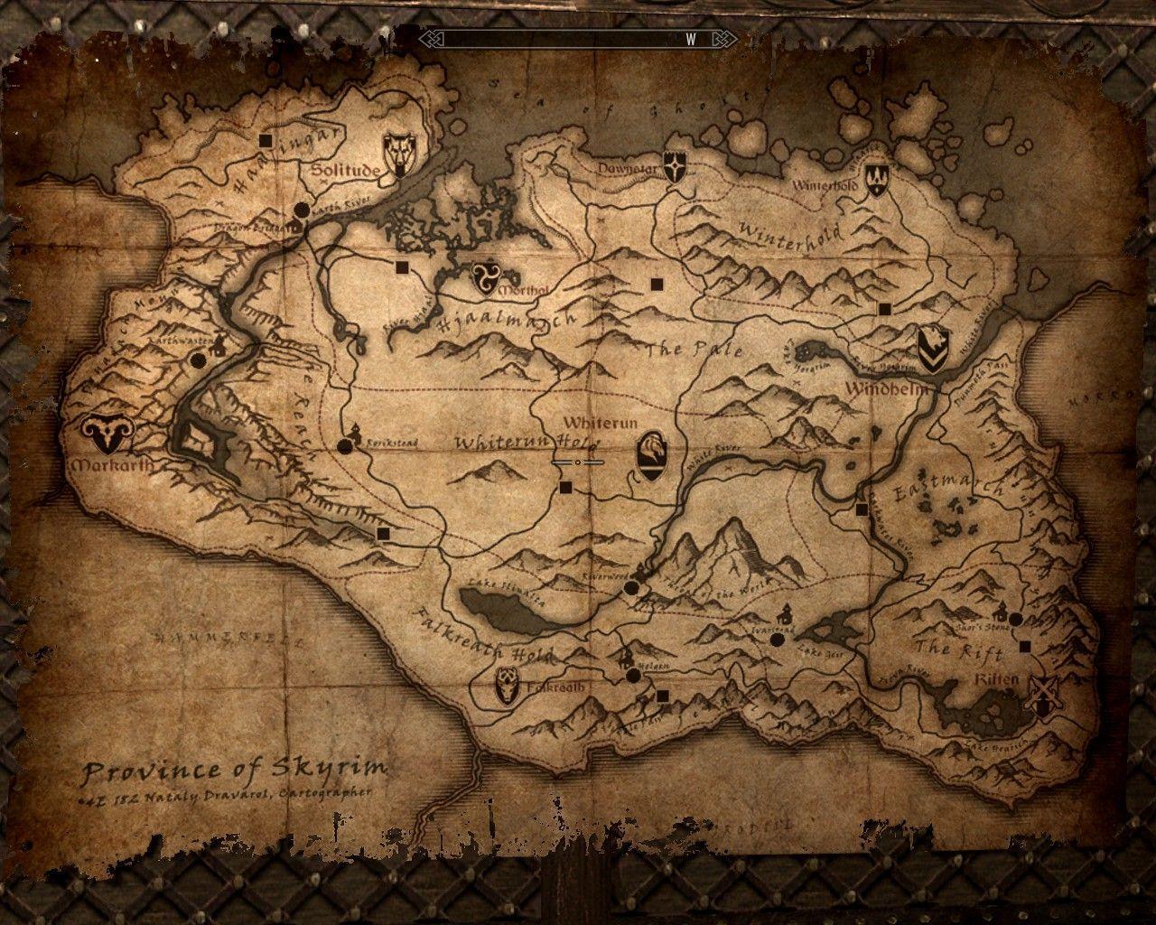Pix For > Map Of Skyrim HD