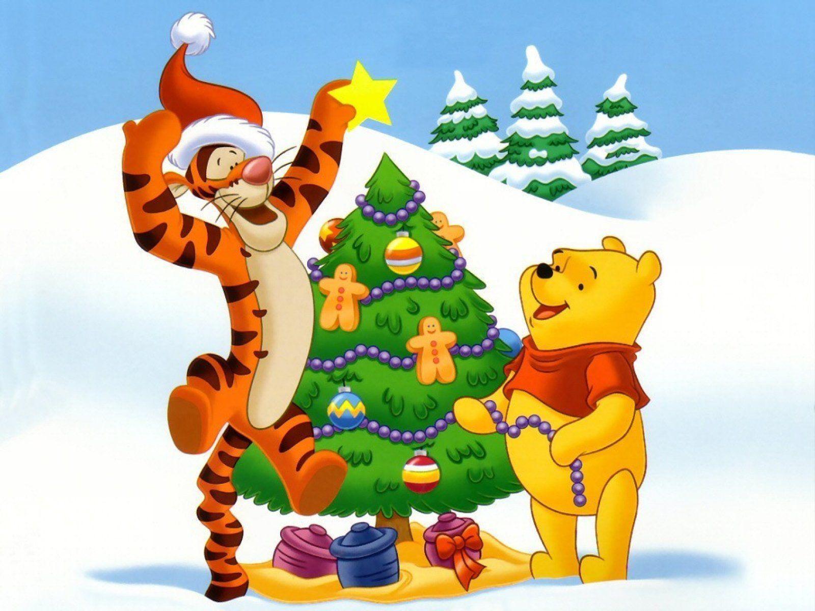 Christmas Tree for Winnie the Pooh Christmas Wallpaper