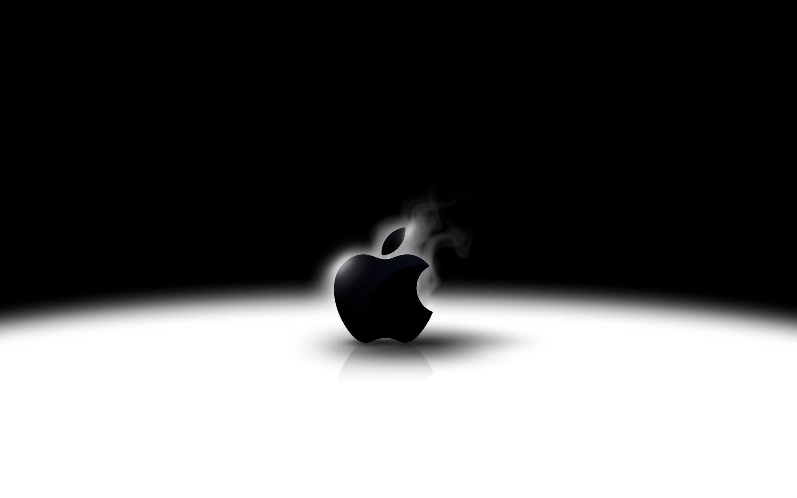 Apple Black Background X Wallpaper