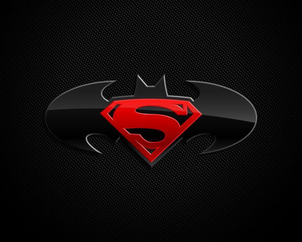 Batman With Superman Logos 1024×819. wallpaper55.com