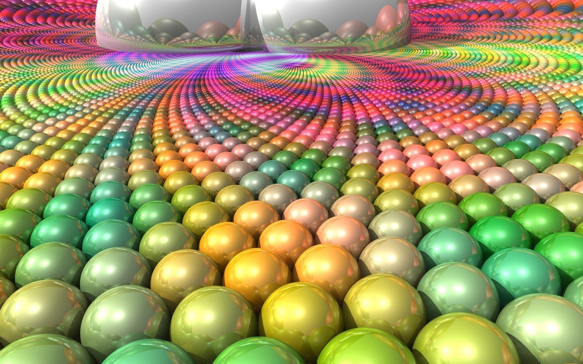 Graphics 3D Wallpaper, BALL SURFACE MULTI COLORED BRIGHT 0430