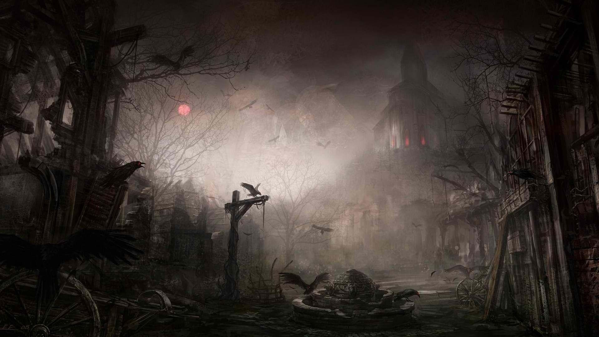 scary halloween background HD wallpaper