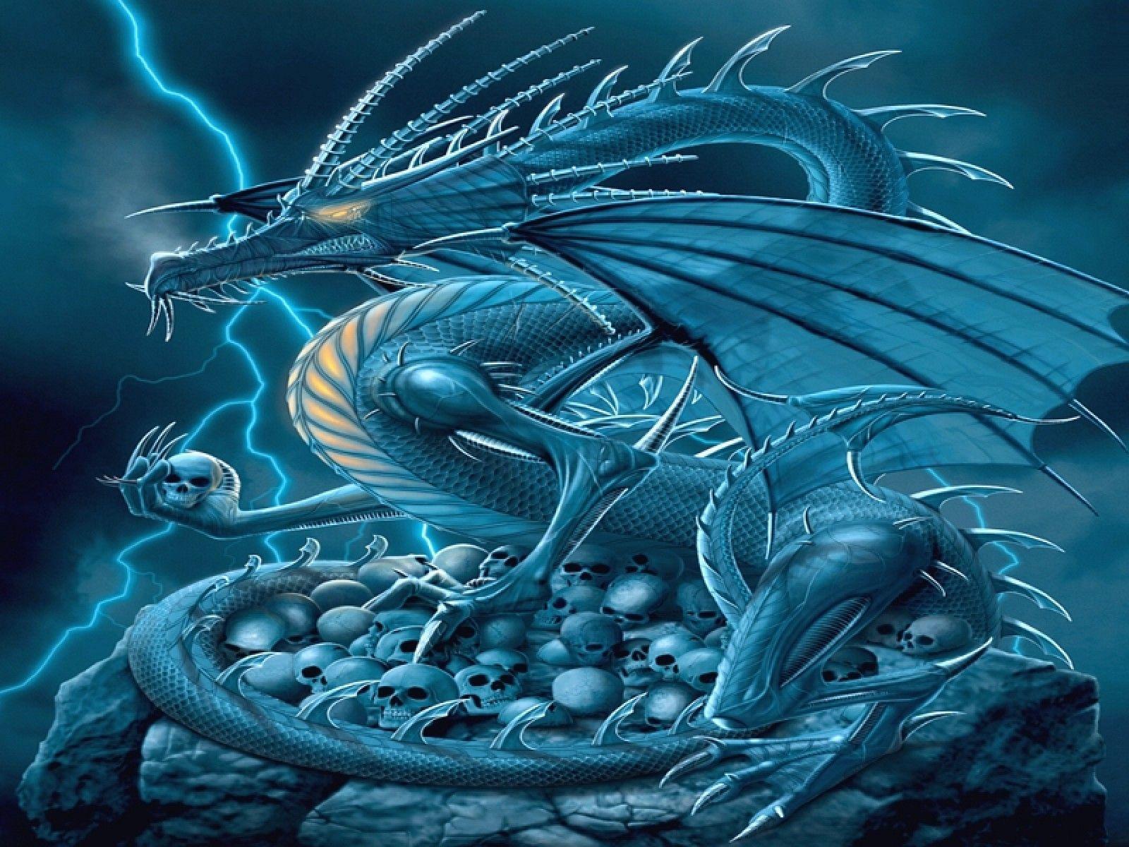 cool blue dragon wallpaper