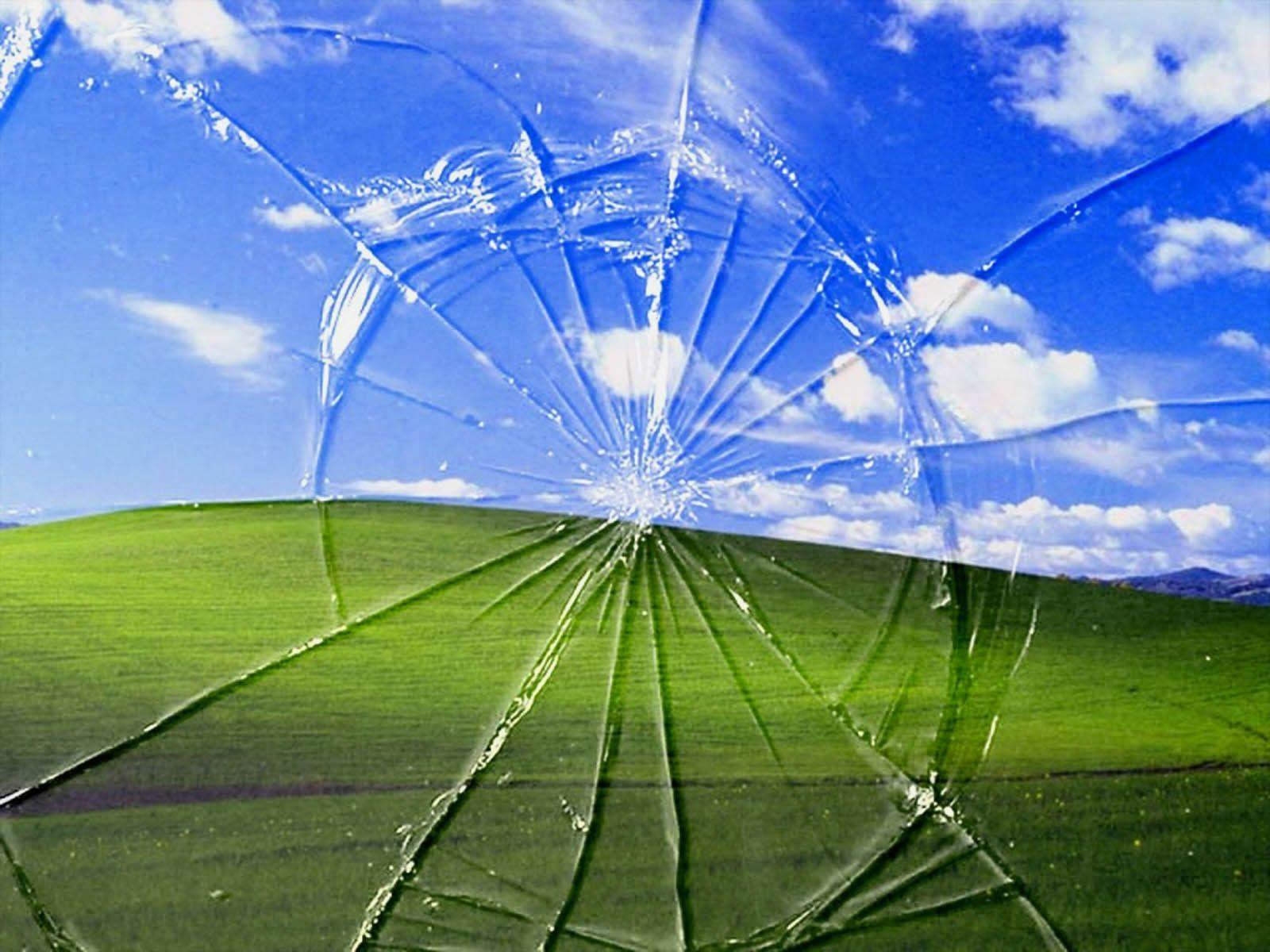 Windows Broken Glass Wallpaper