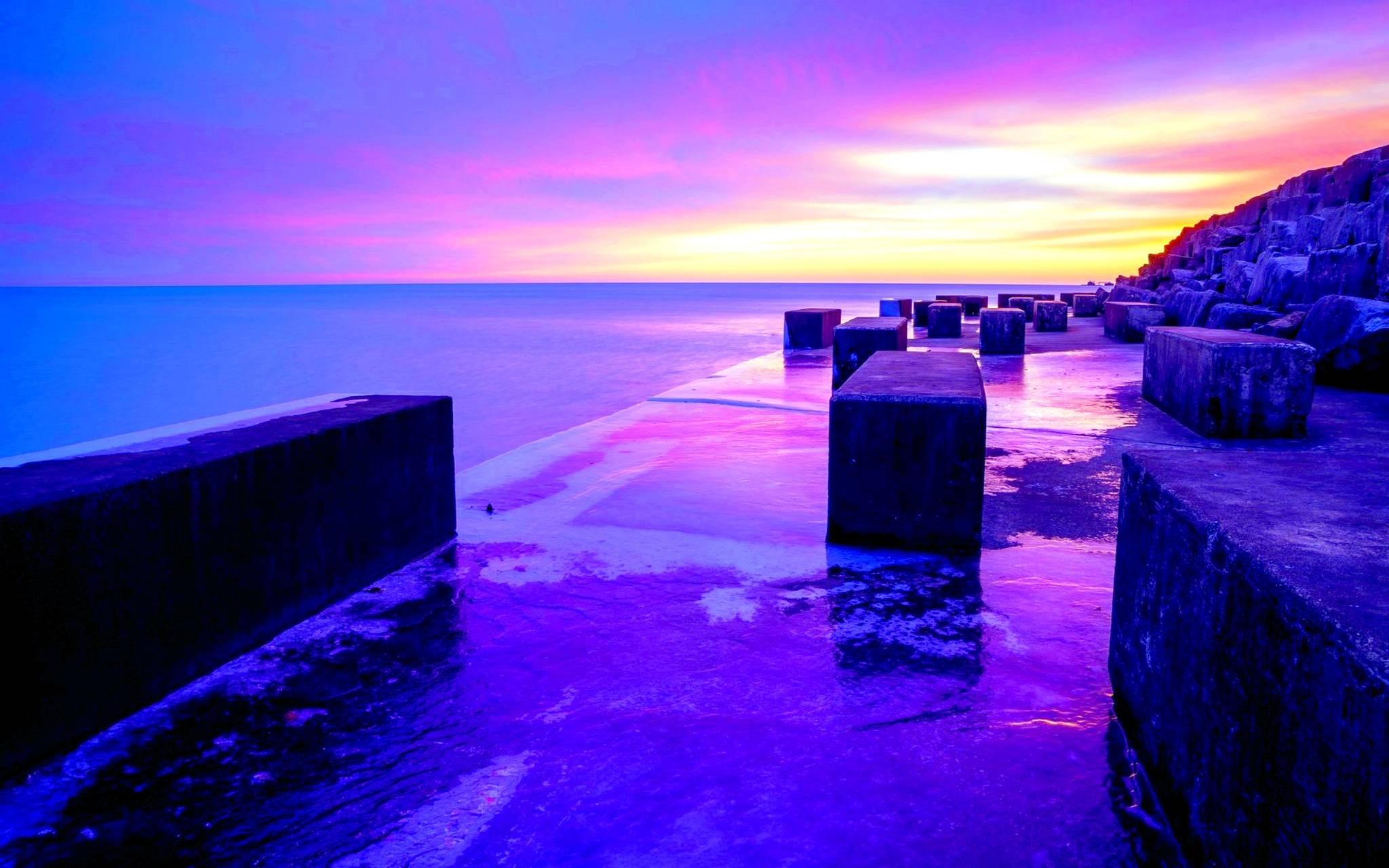 HD Purple Sunset Wallpaper