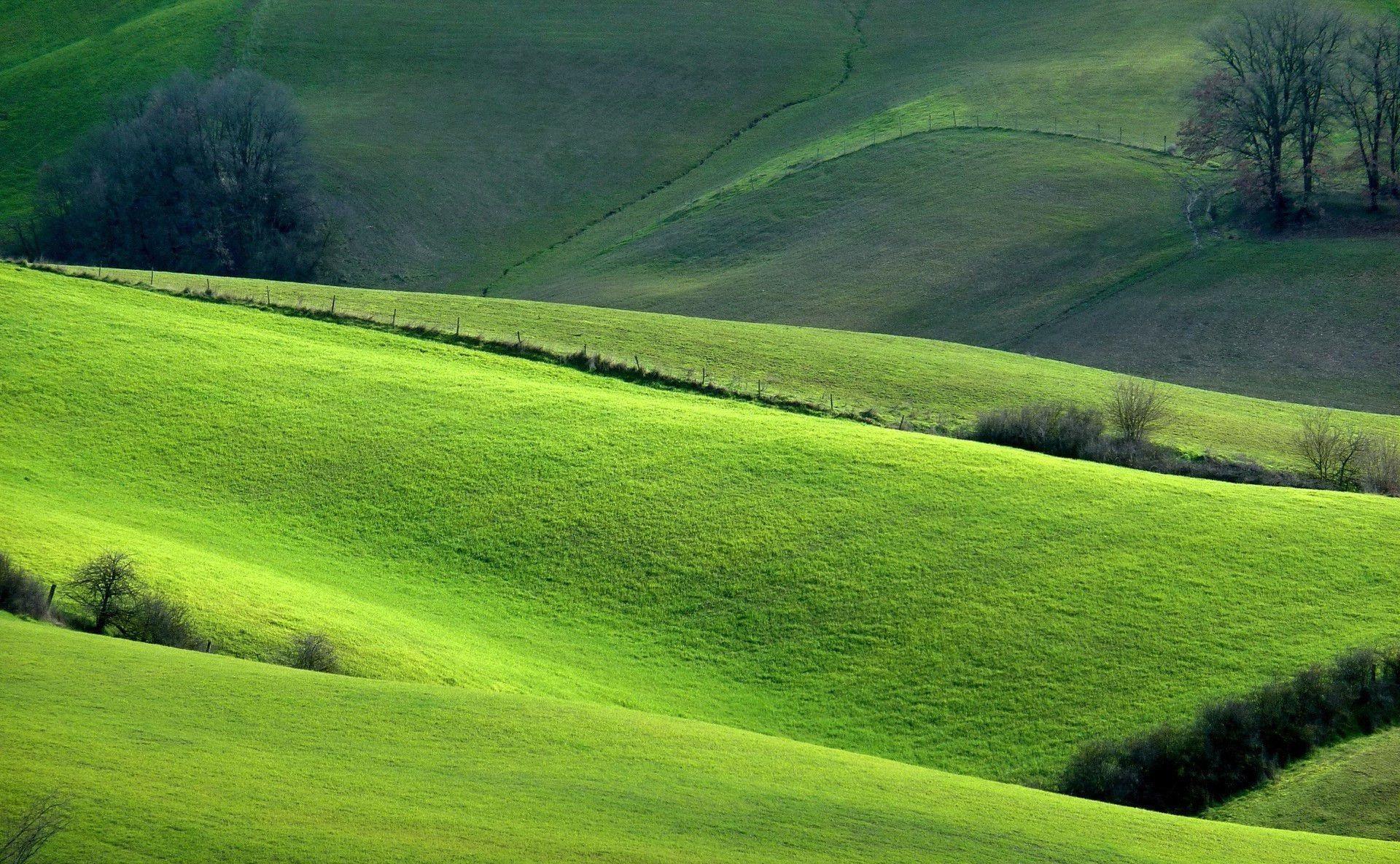Nature wallpaper with green hills HD Wallpaper