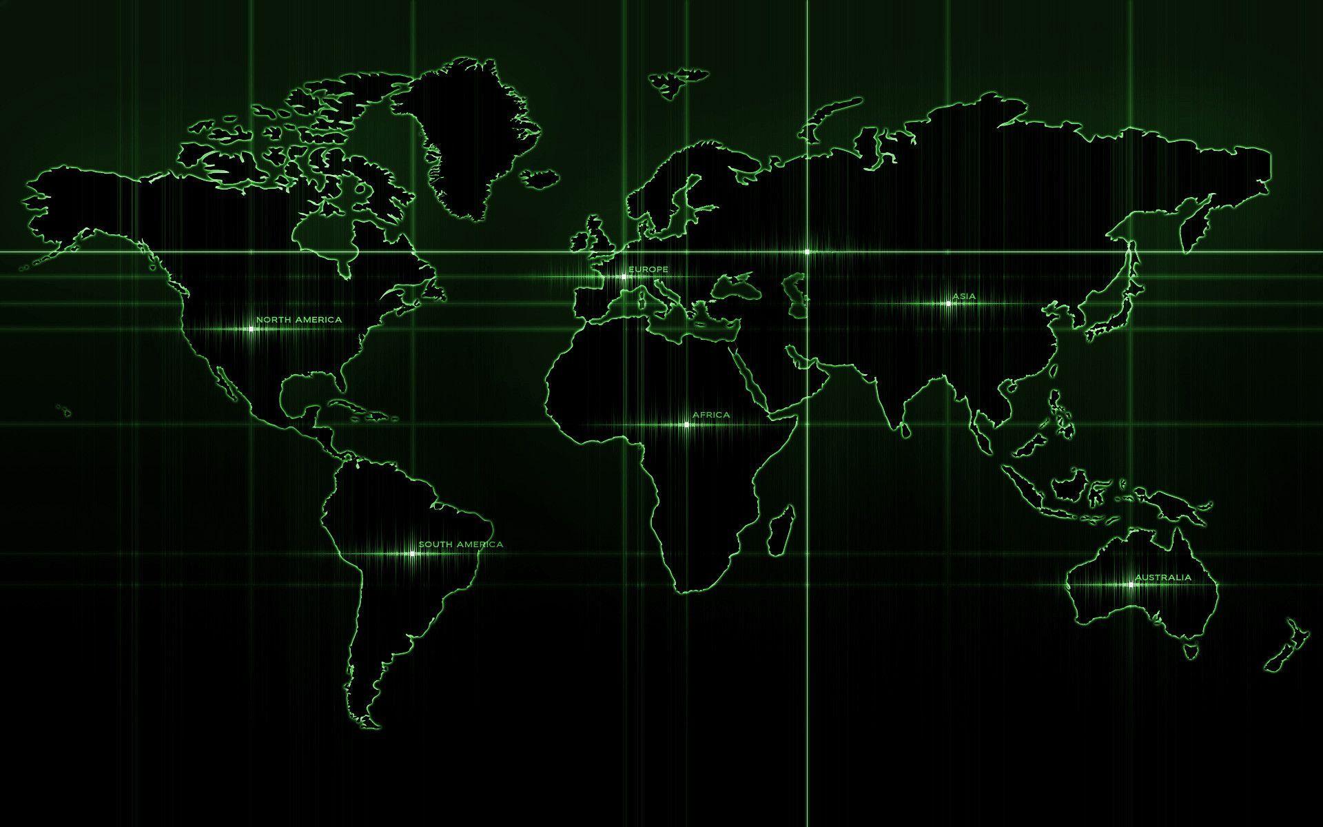 Green World Map Wallpaper 1920x1200