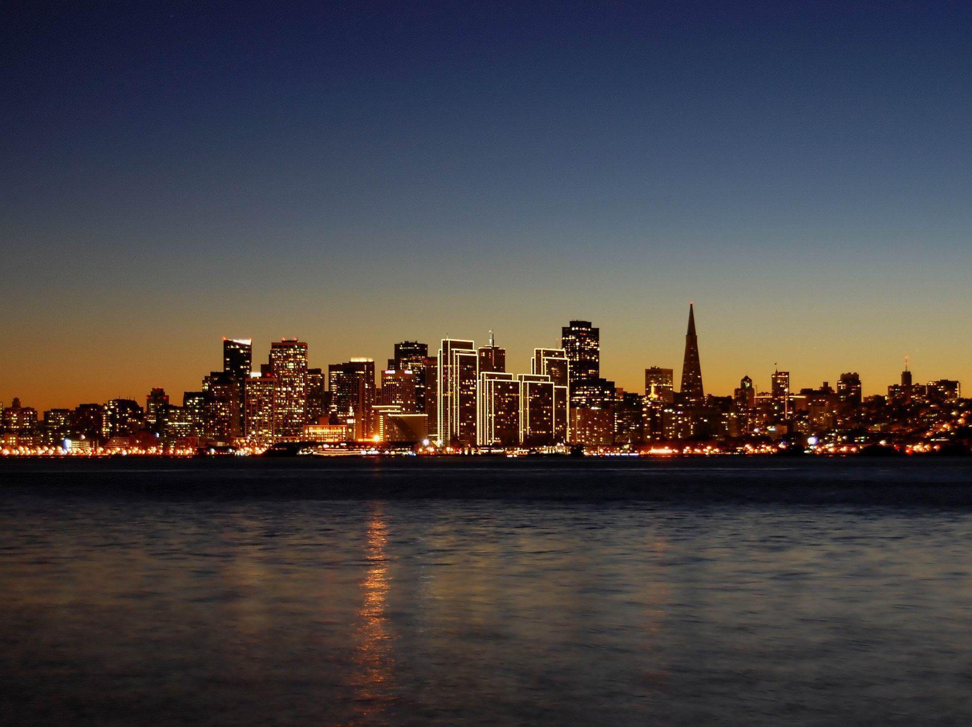 San Francisco Skyline At Night California United States id