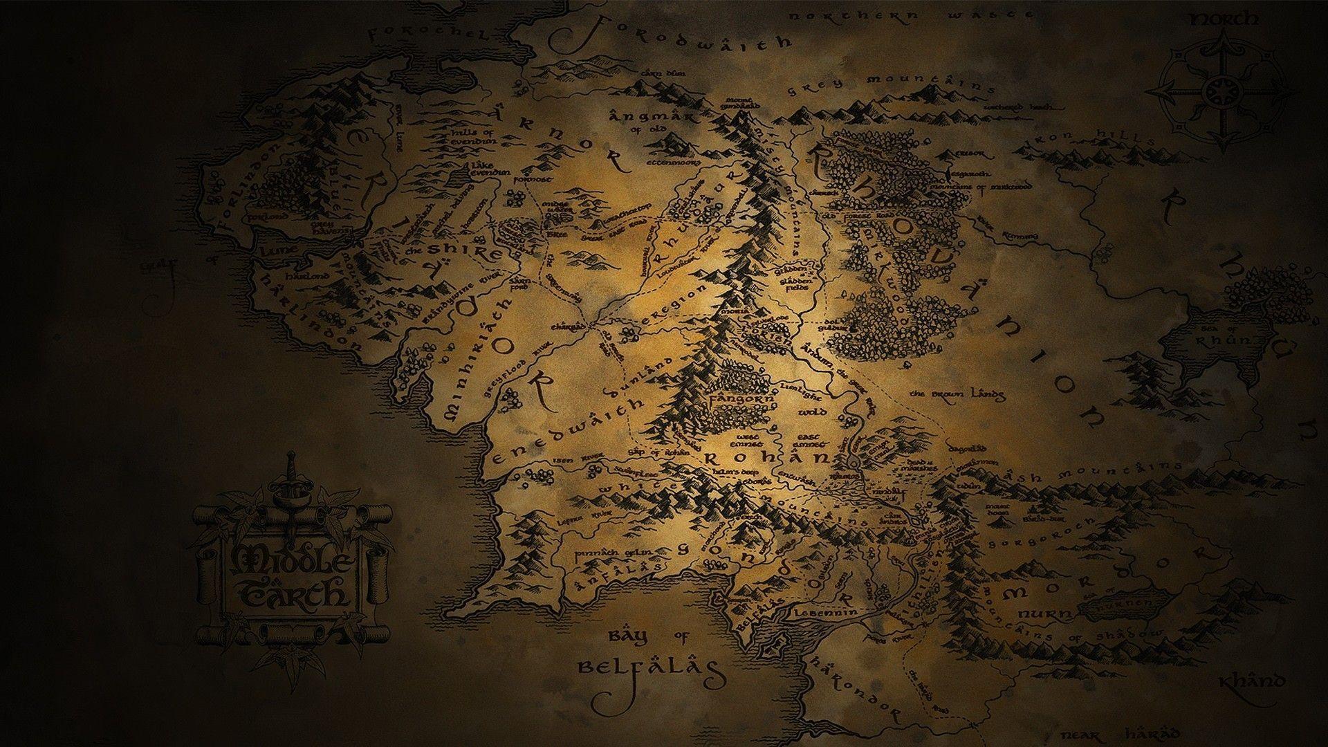 Middle Earth Map Lord Of The Rings Wallpaper #