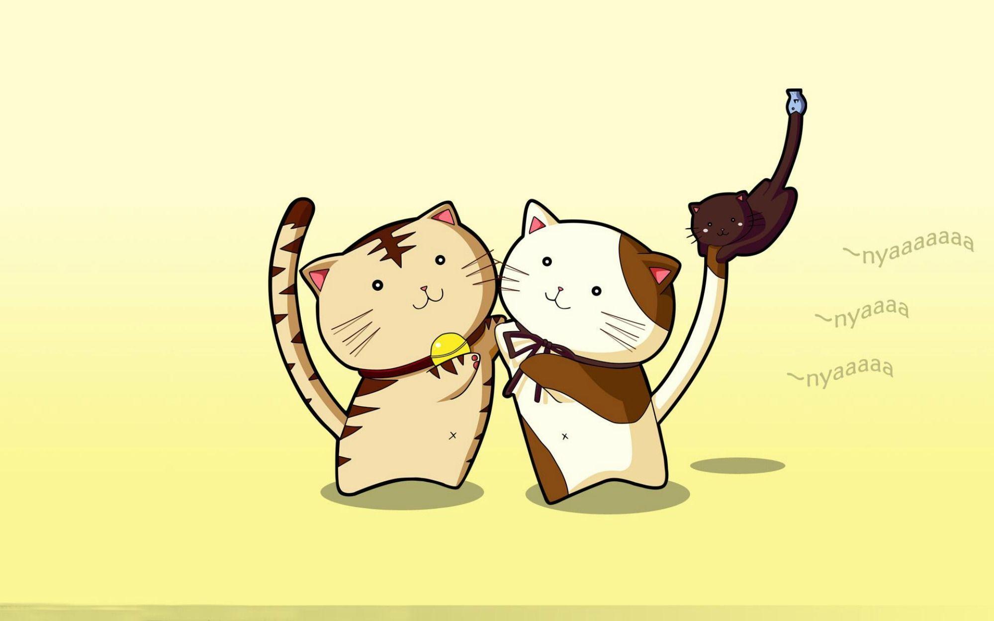 Nyan Kats Cats Kitten Cute Cartoon Sweet HD wallpaper #