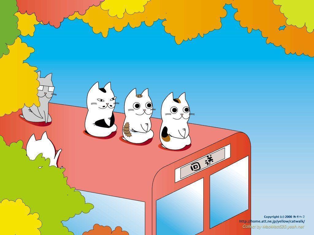 Japanese Cat Cartoon Wallpaper