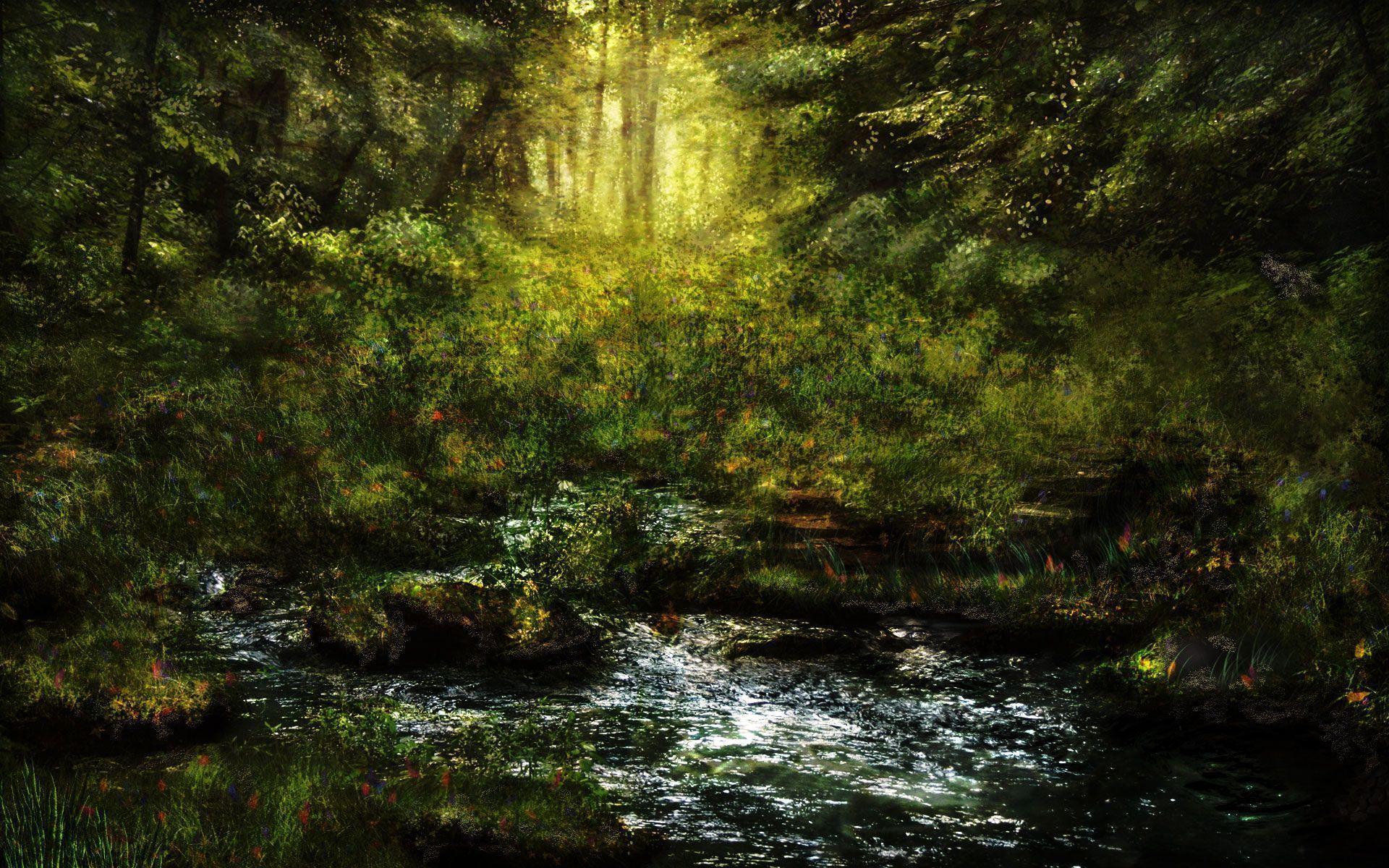 Wallpaper For > Fantasy Forest Desktop Background