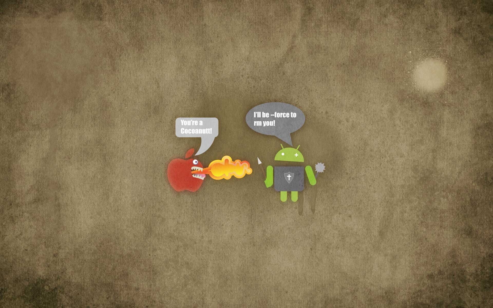 Android vs. Apple wallpaper
