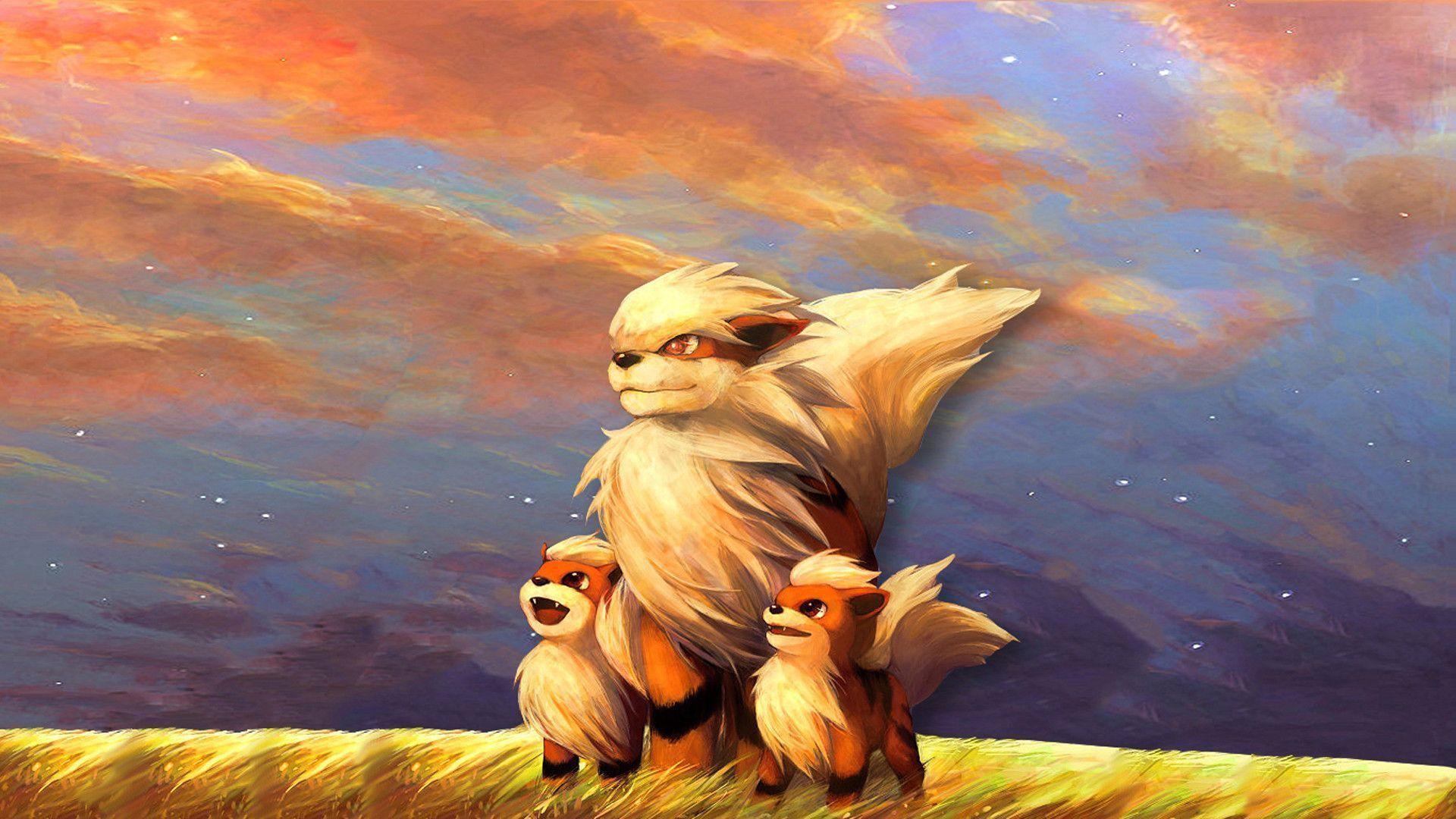 Growlithe And Arcanine Wallpaper Image & Picture