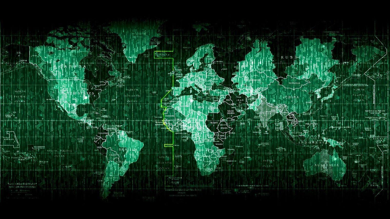 Matrix Krata World Map Hi Tech 1600x900PX Wallpaper High Tech HD