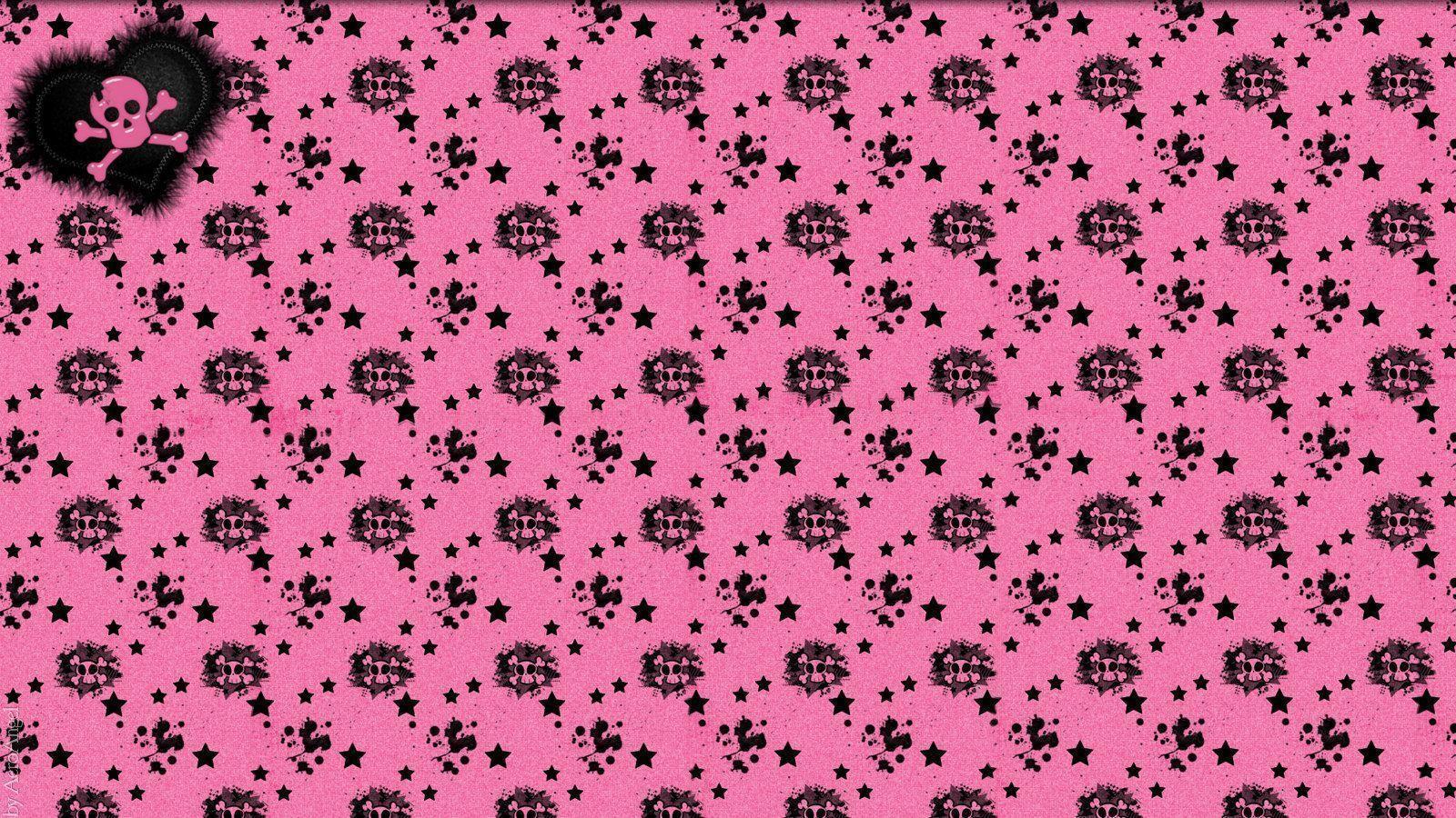 Pink Skulls Twitter Background, Pink Skulls Twitter Themes
