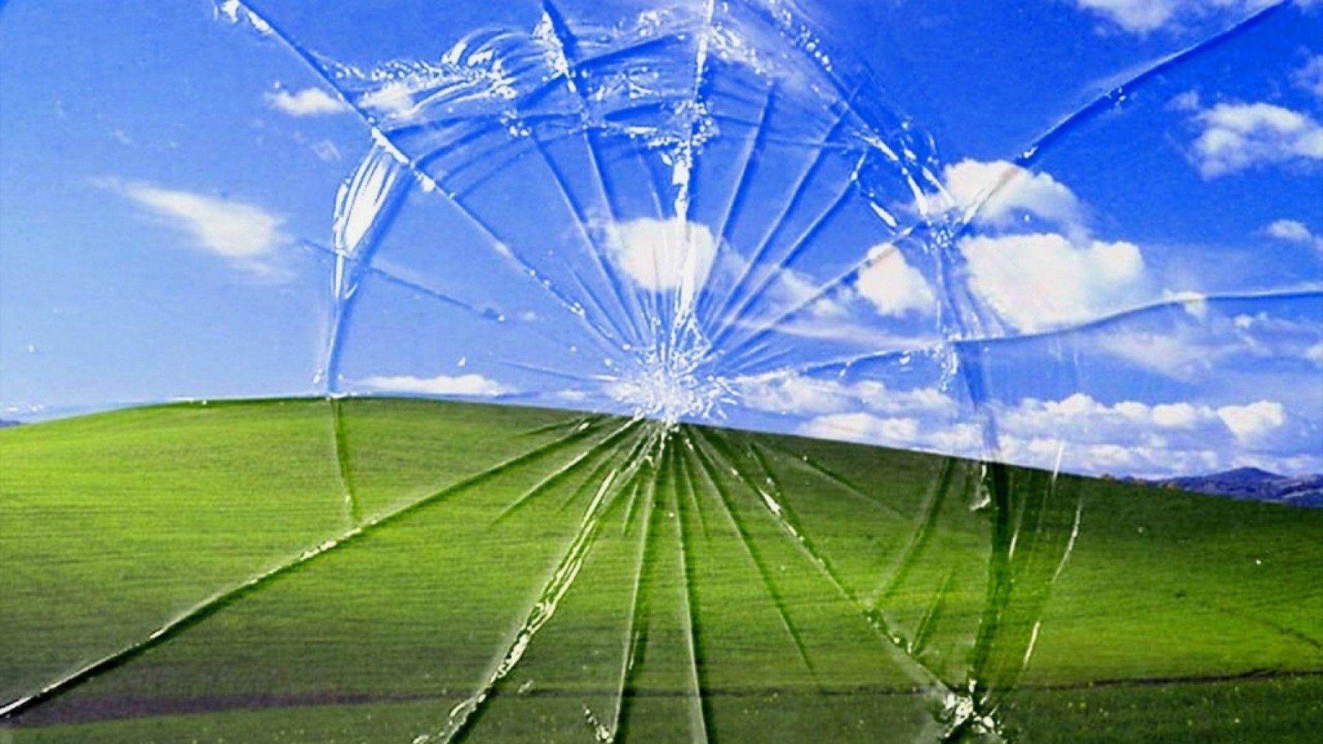 Windows XP Broken Screen. Desktop Background For Free HD